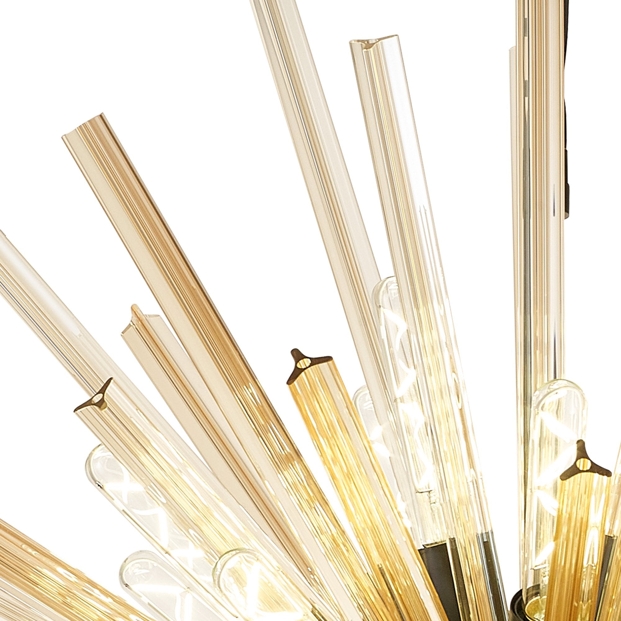 Fabula Wordworth 32 Light Vertical Oval Pendant - Matt Black & Champagne Glass