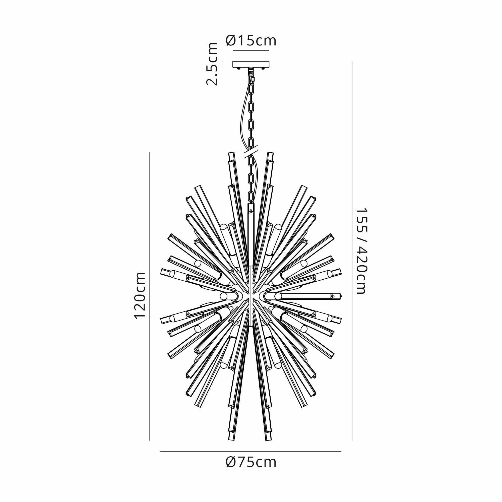 Fabula Wordworth 32 Light Vertical Oval Pendant - Matt Black & Clear Glass
