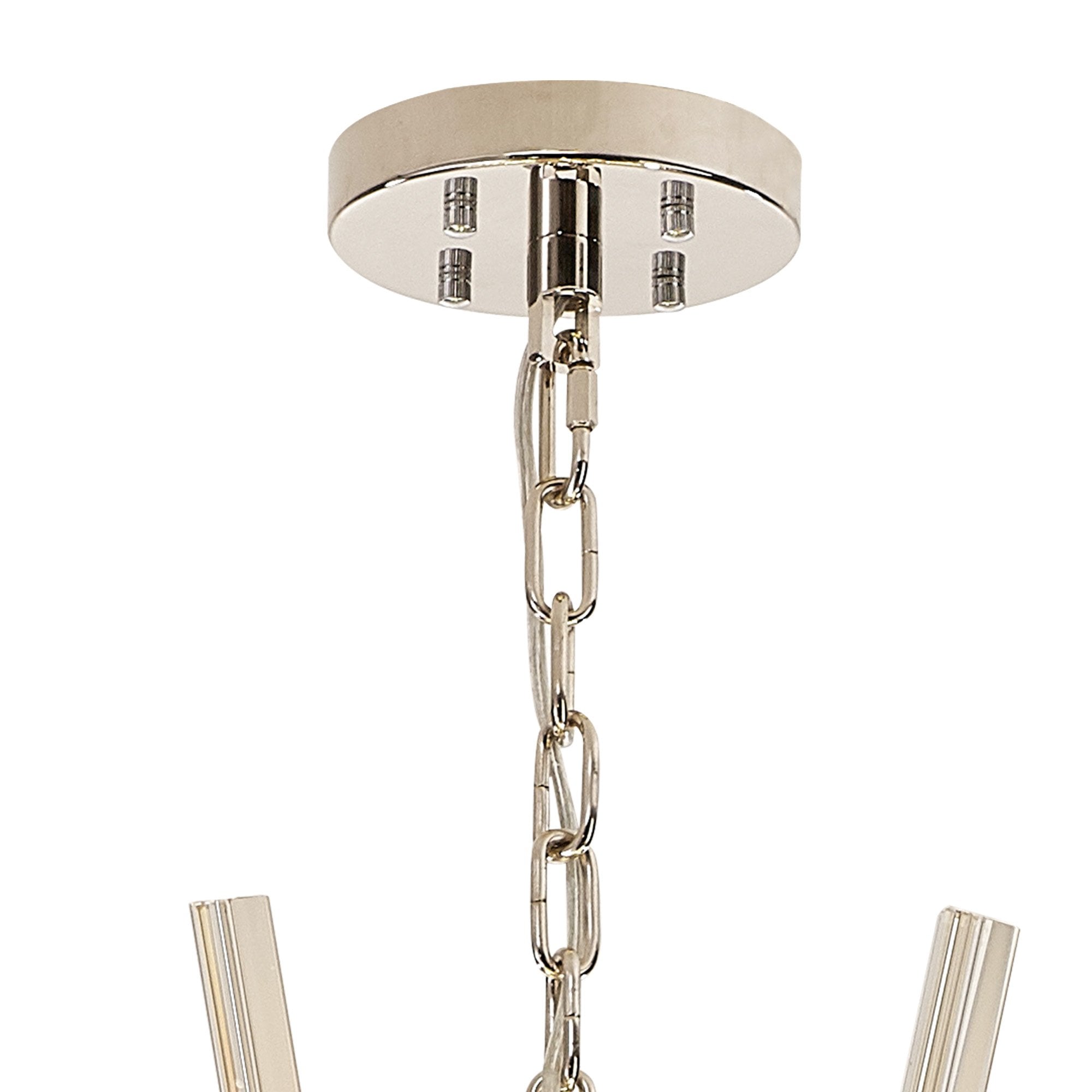 Fabula Wordworth 32 Light Vertical Oval Pendant - Polished Nickel & Champagne Glass