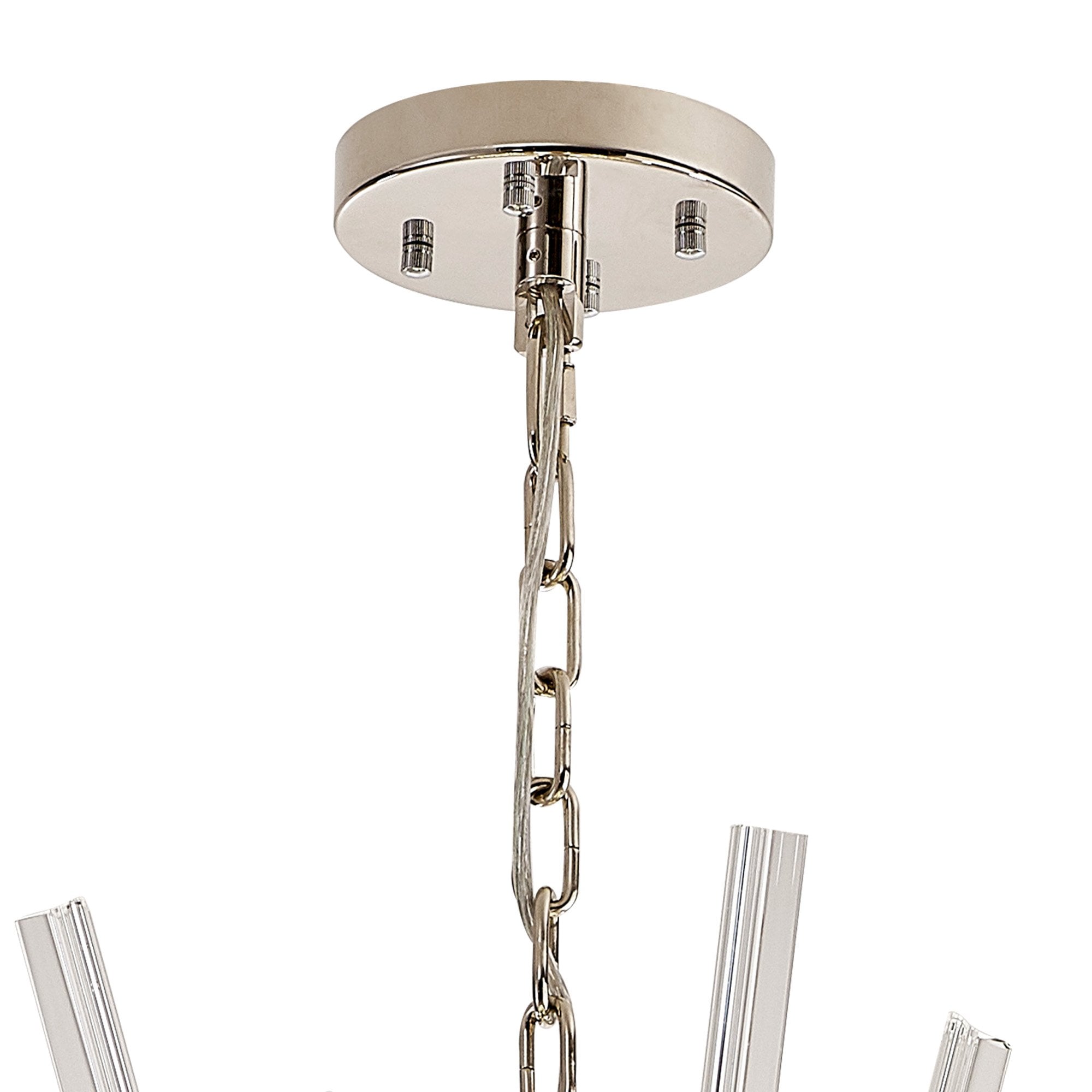 Fabula Wordworth 32 Light Vertical Oval Pendant - Polished Nickel & Clear Glass