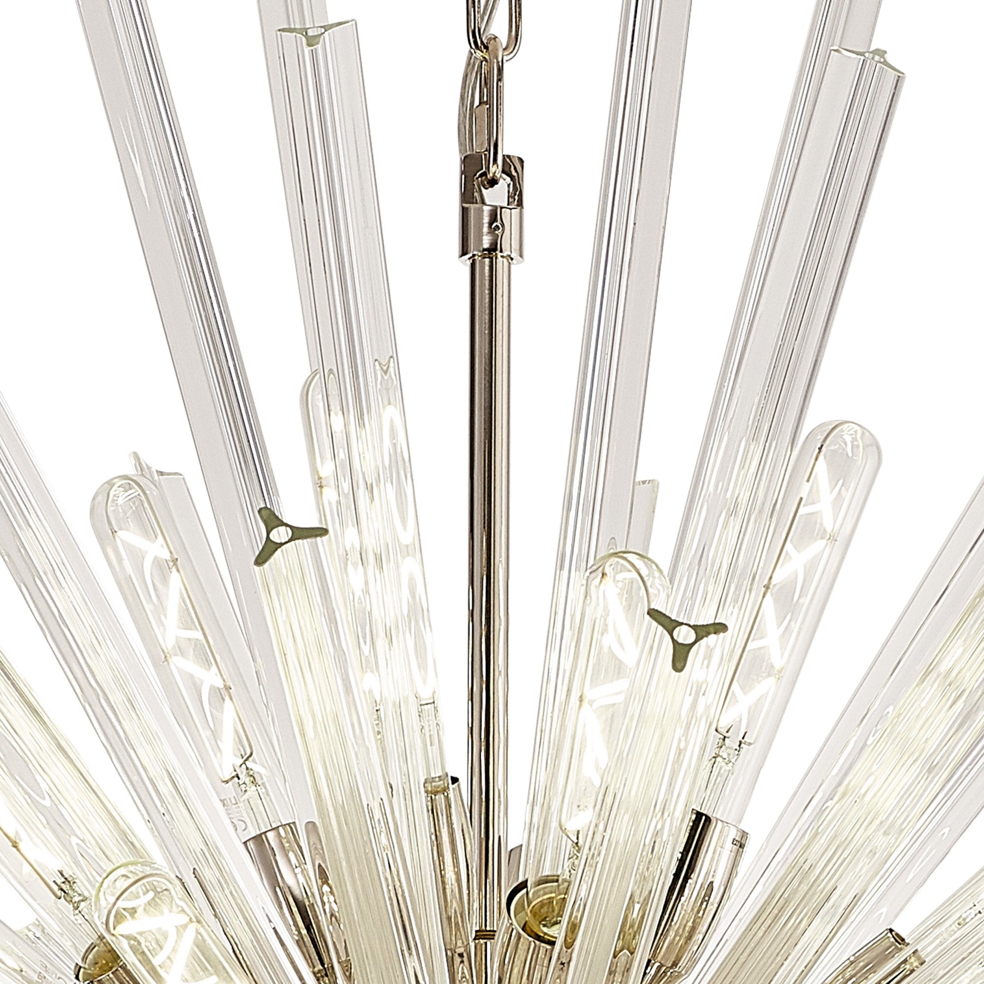 Fabula Wordworth 32 Light Vertical Oval Pendant - Polished Nickel & Clear Glass