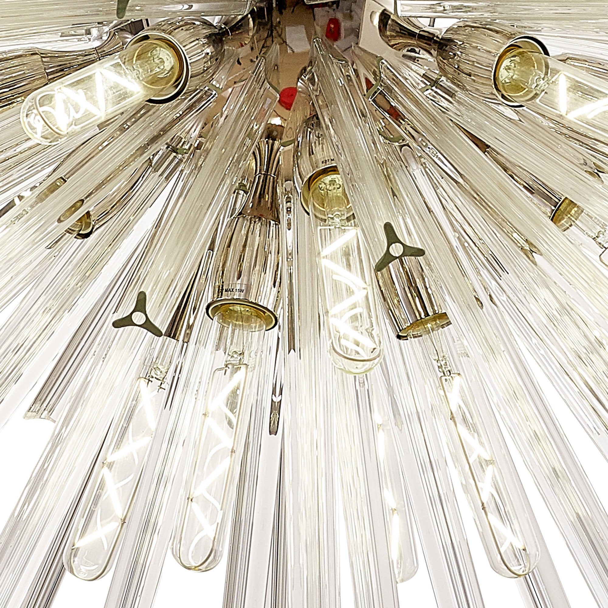 Fabula Wordworth 32 Light Vertical Oval Pendant - Polished Nickel & Clear Glass