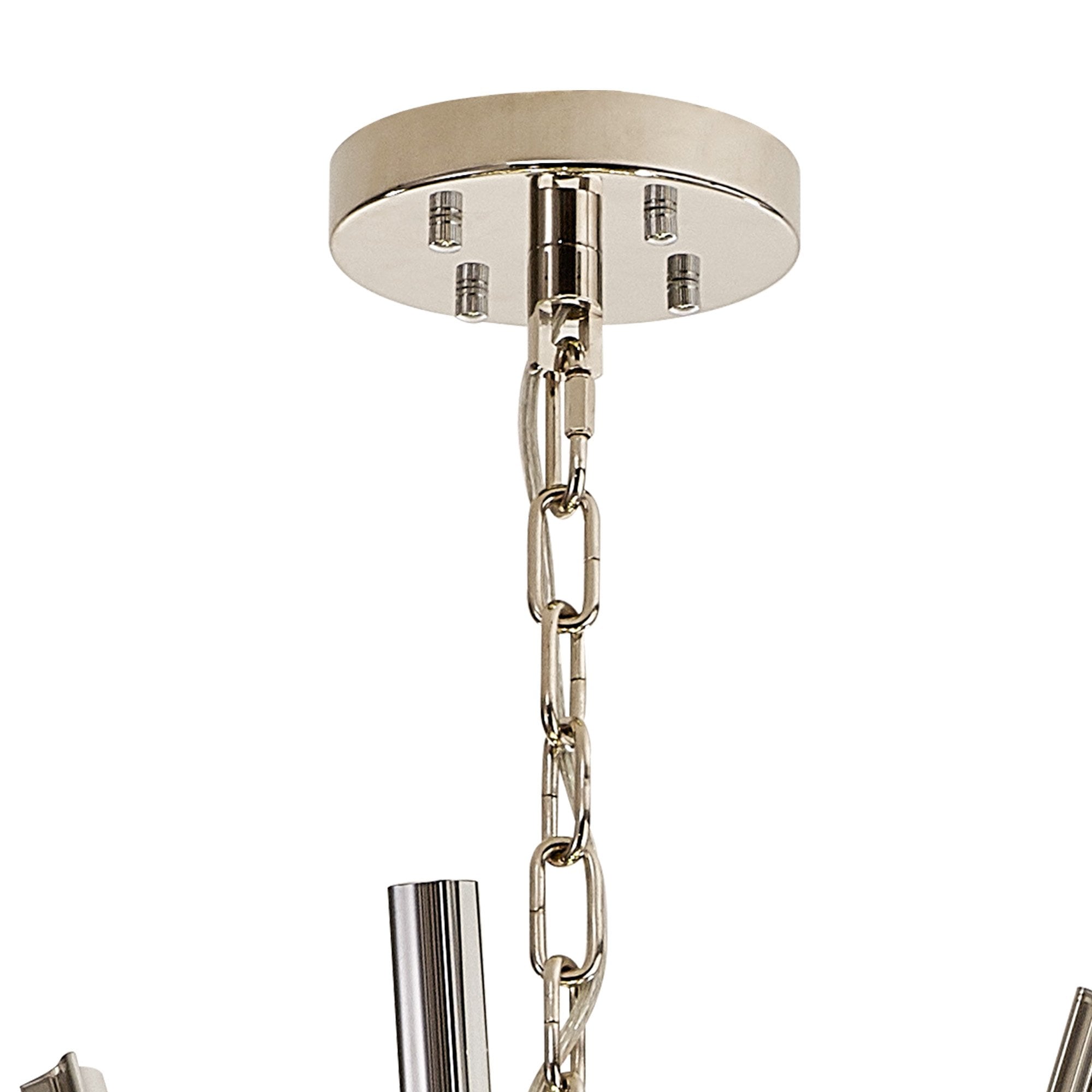 Fabula Wordworth 32 Light Vertical Oval Pendant - Polished Nickel & Smoke Glass