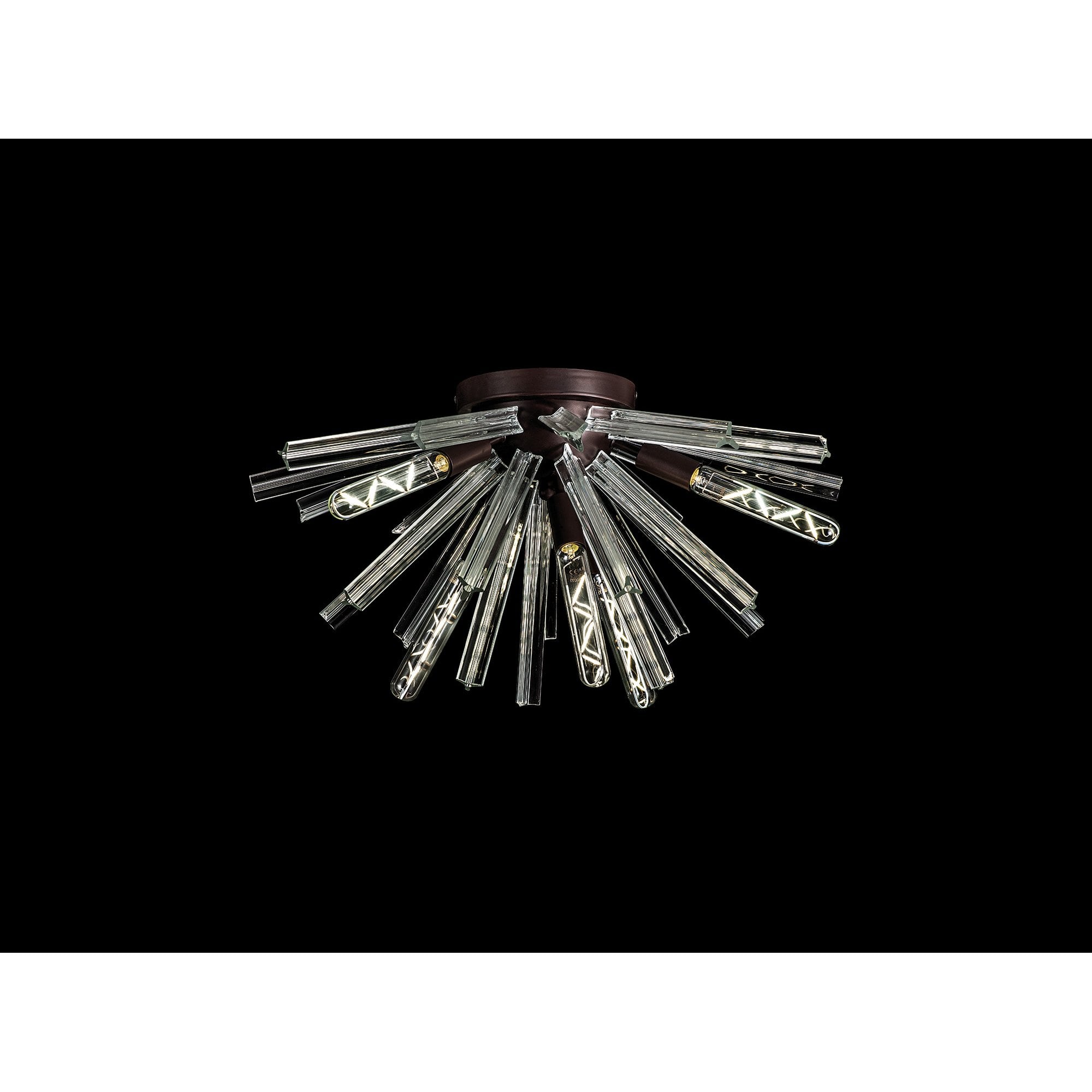 Fabula Wordworth 6 Light Semi-Flush Light - Brown Oxide & Clear Glass