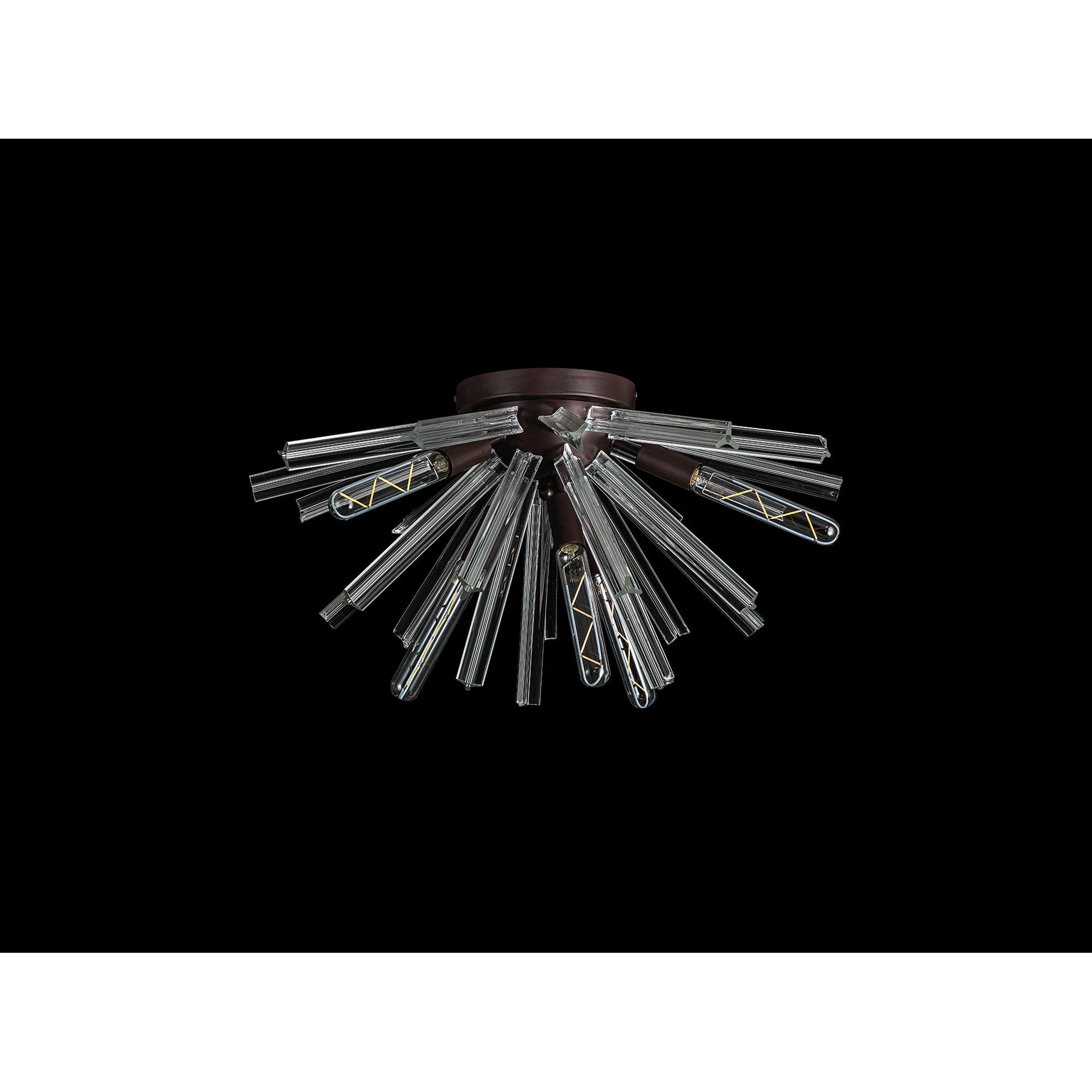 Fabula Wordworth 6 Light Semi-Flush Light - Brown Oxide & Clear Glass