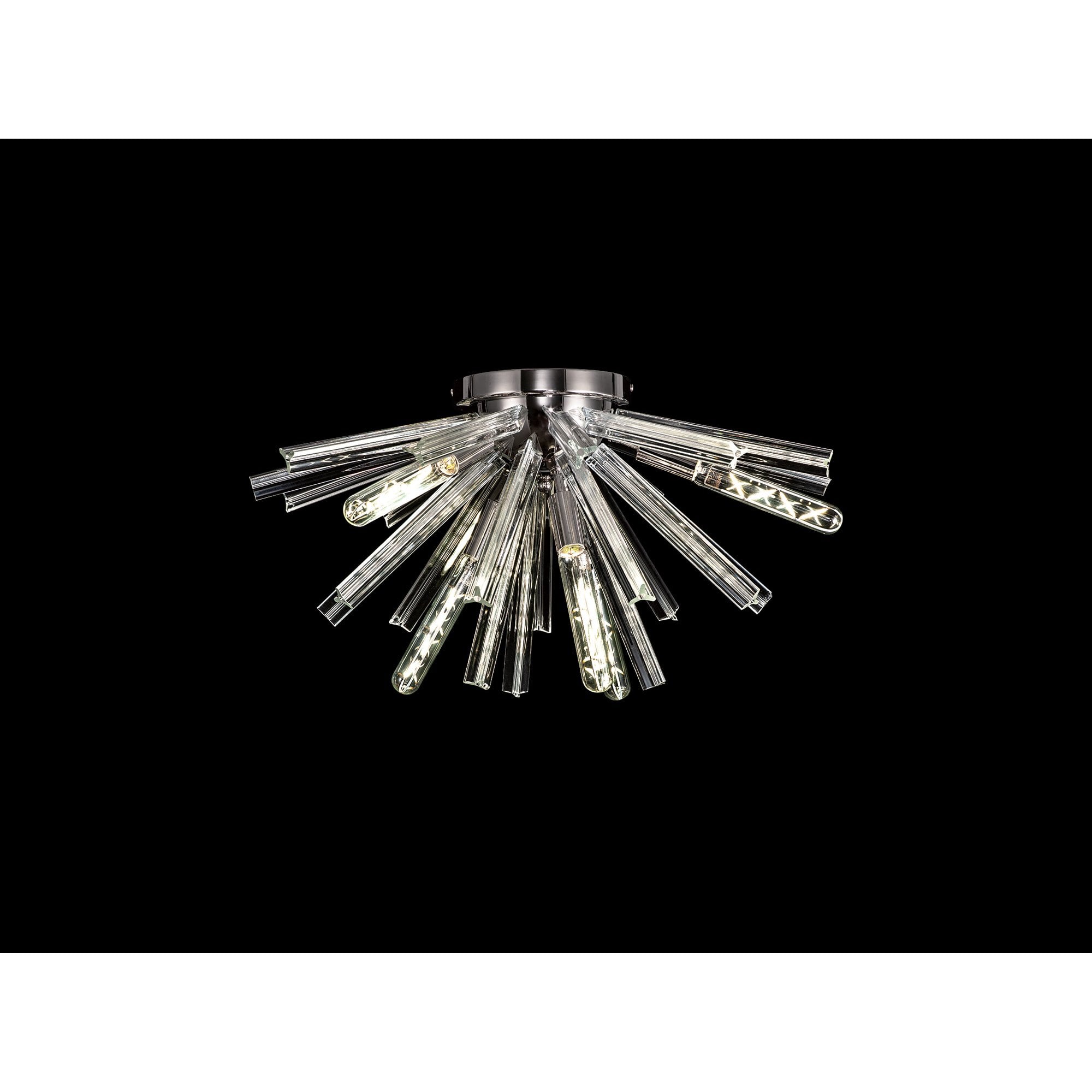Fabula Wordworth 6 Light Semi-Flush Light - Polished Nickel & Clear Glass