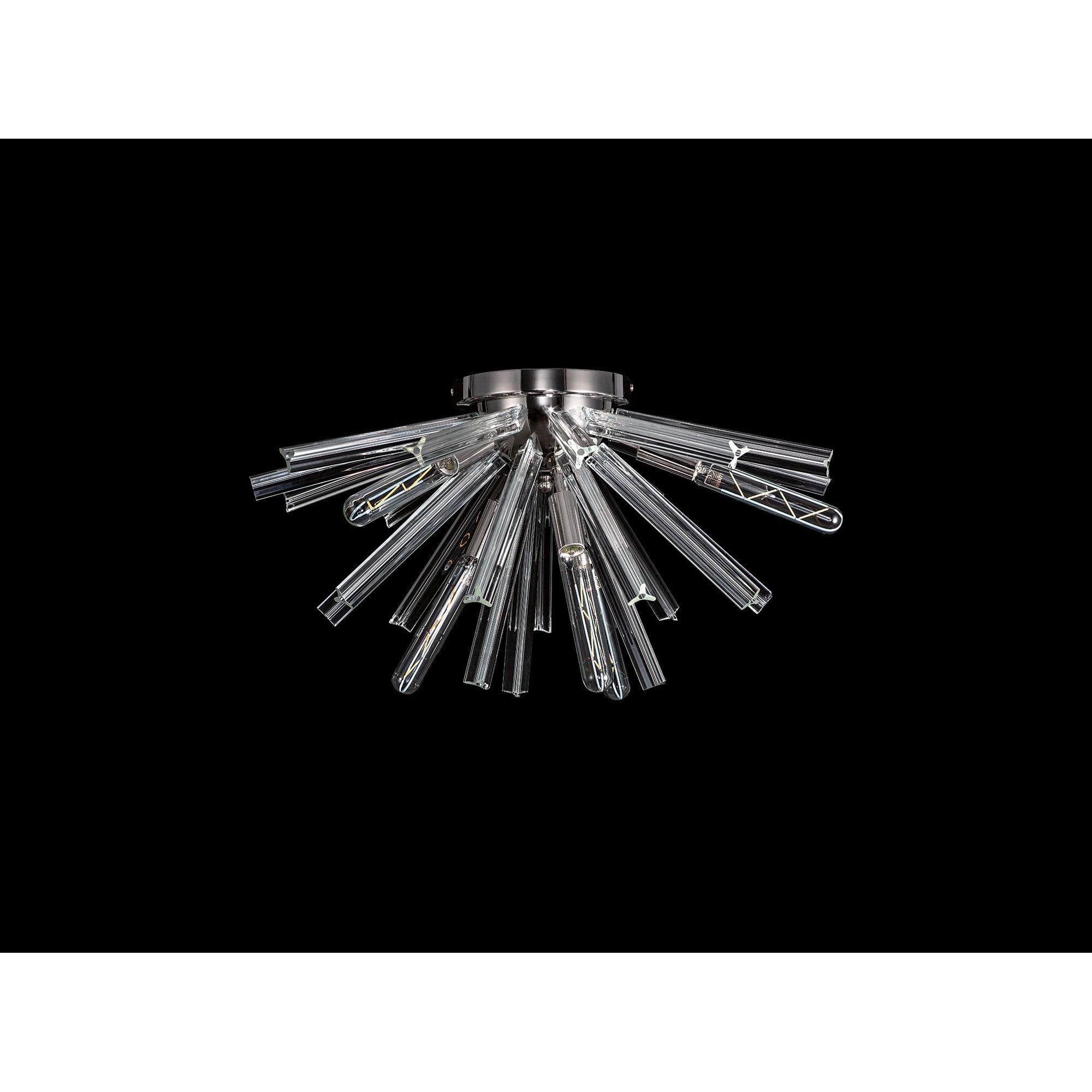 Fabula Wordworth 6 Light Semi-Flush Light - Polished Nickel & Clear Glass