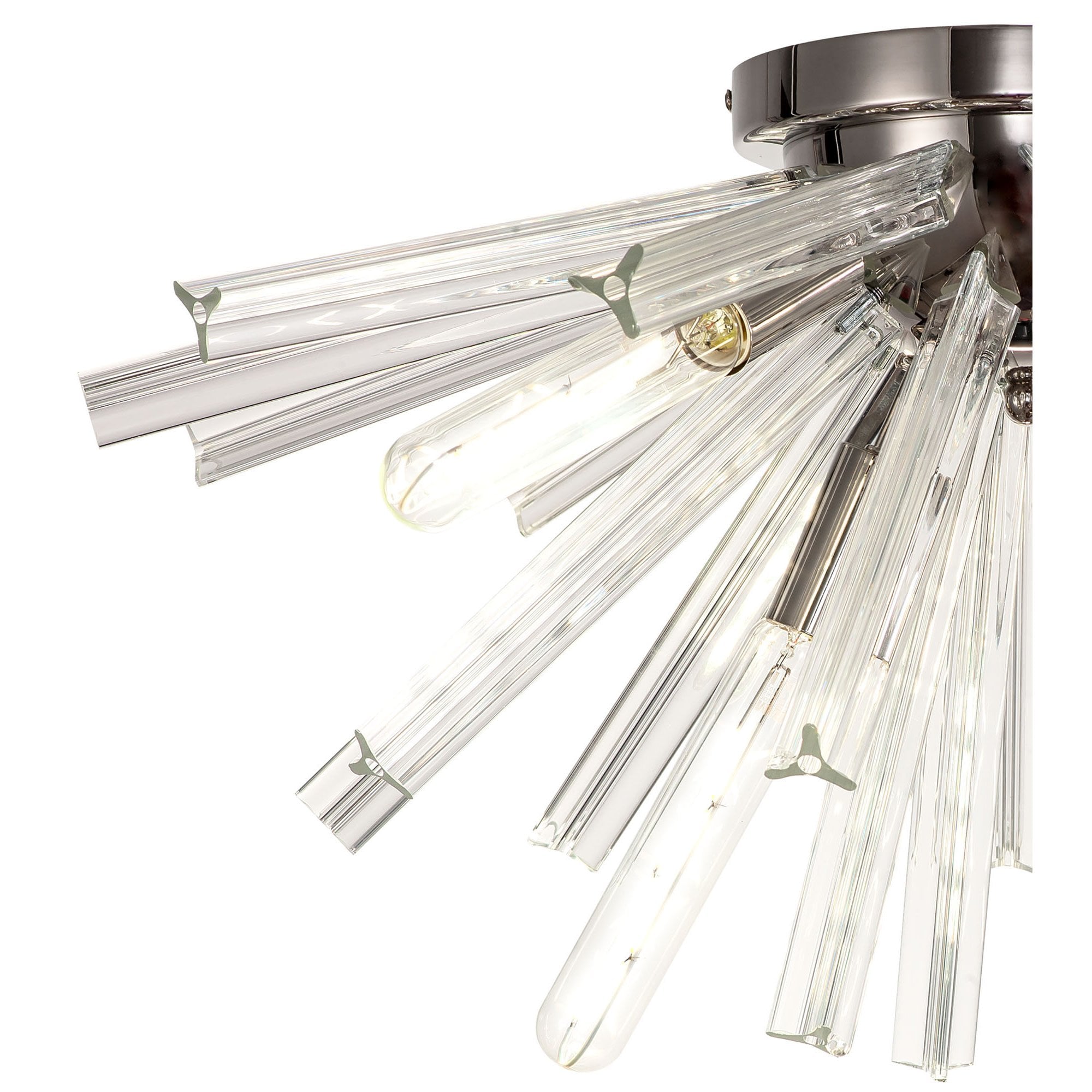 Fabula Wordworth 6 Light Semi-Flush Light - Polished Nickel & Clear Glass