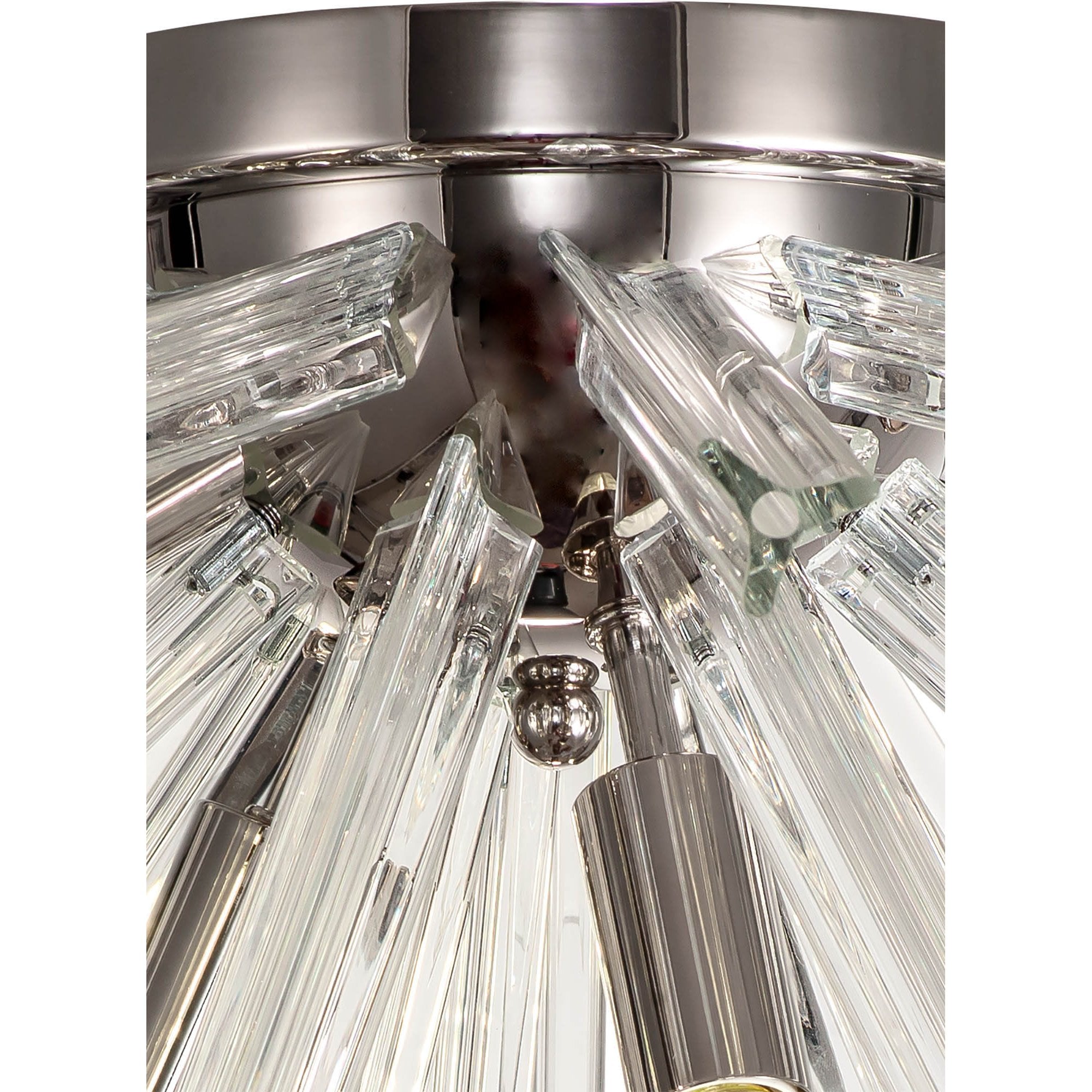 Fabula Wordworth 6 Light Semi-Flush Light - Polished Nickel & Clear Glass