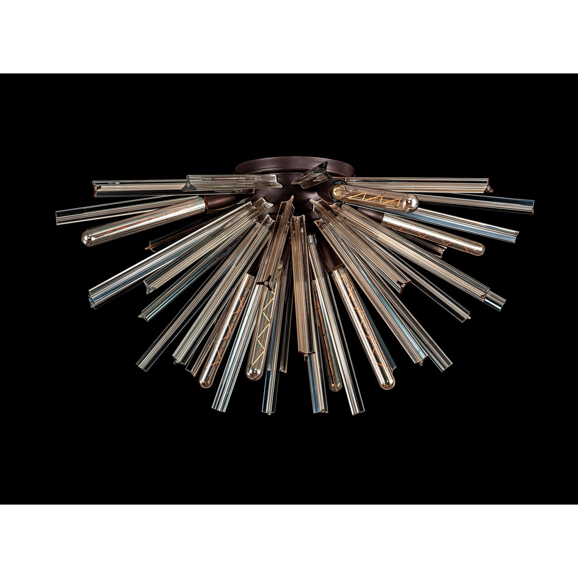 Fabula Wordworth 8 Light Semi-Flush Light - Brown Oxide & Champagne Gold Glass