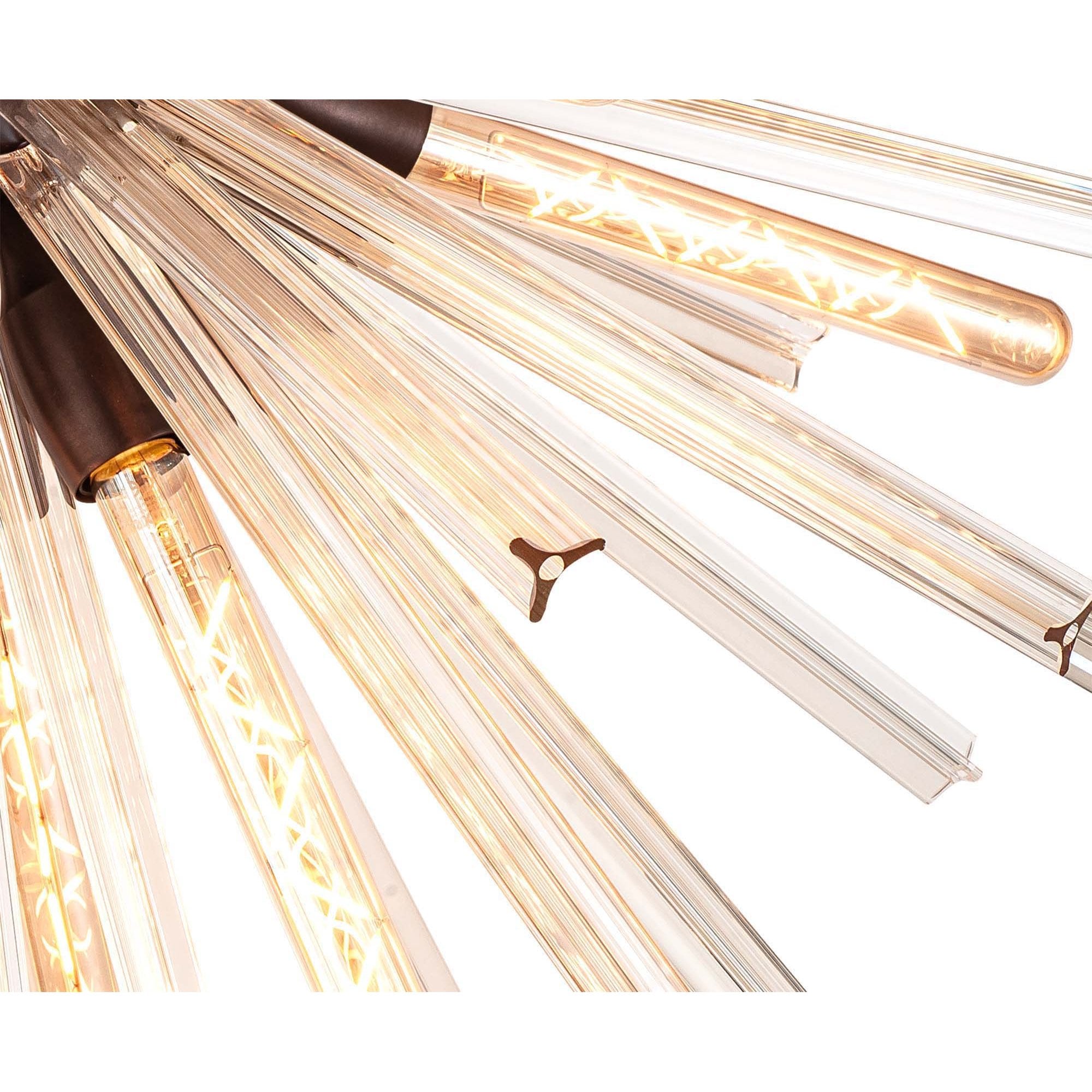 Fabula Wordworth 8 Light Semi-Flush Light - Brown Oxide & Champagne Gold Glass