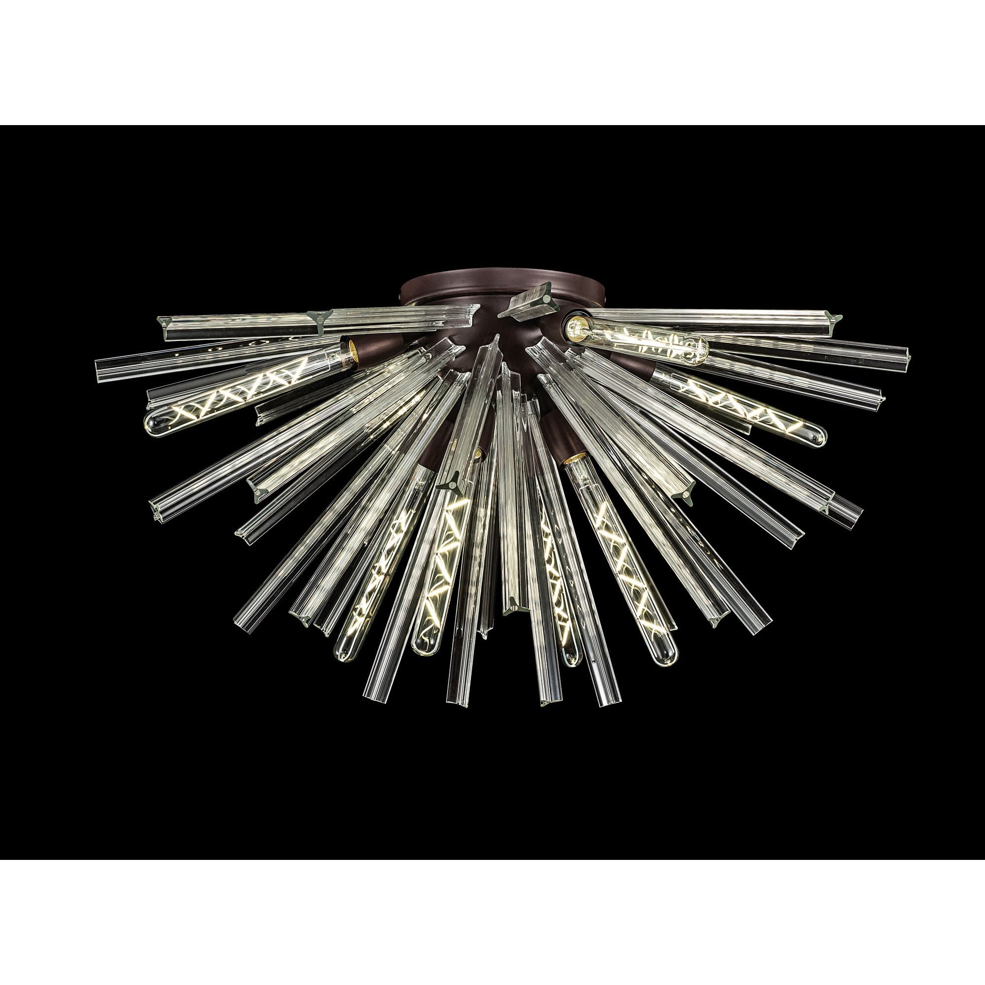 Fabula Wordworth 8 Light Semi-Flush Light - Brown Oxide & Clear Glass