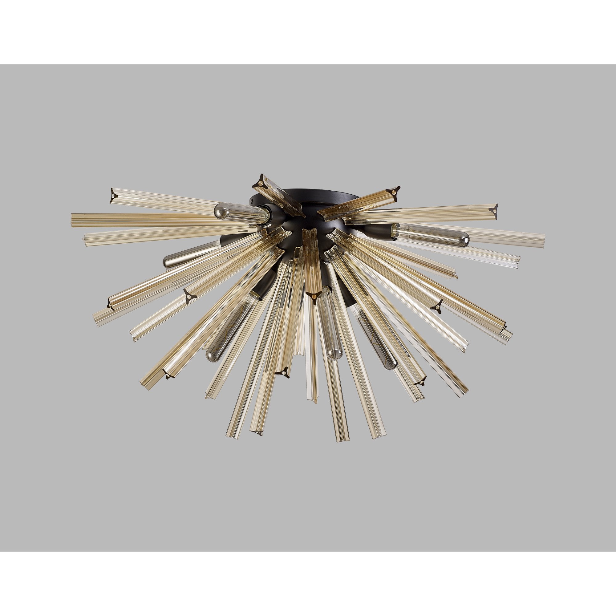 Fabula Wordworth 8 Light Semi-Flush Light - Matt Black & Champagne Gold Glass