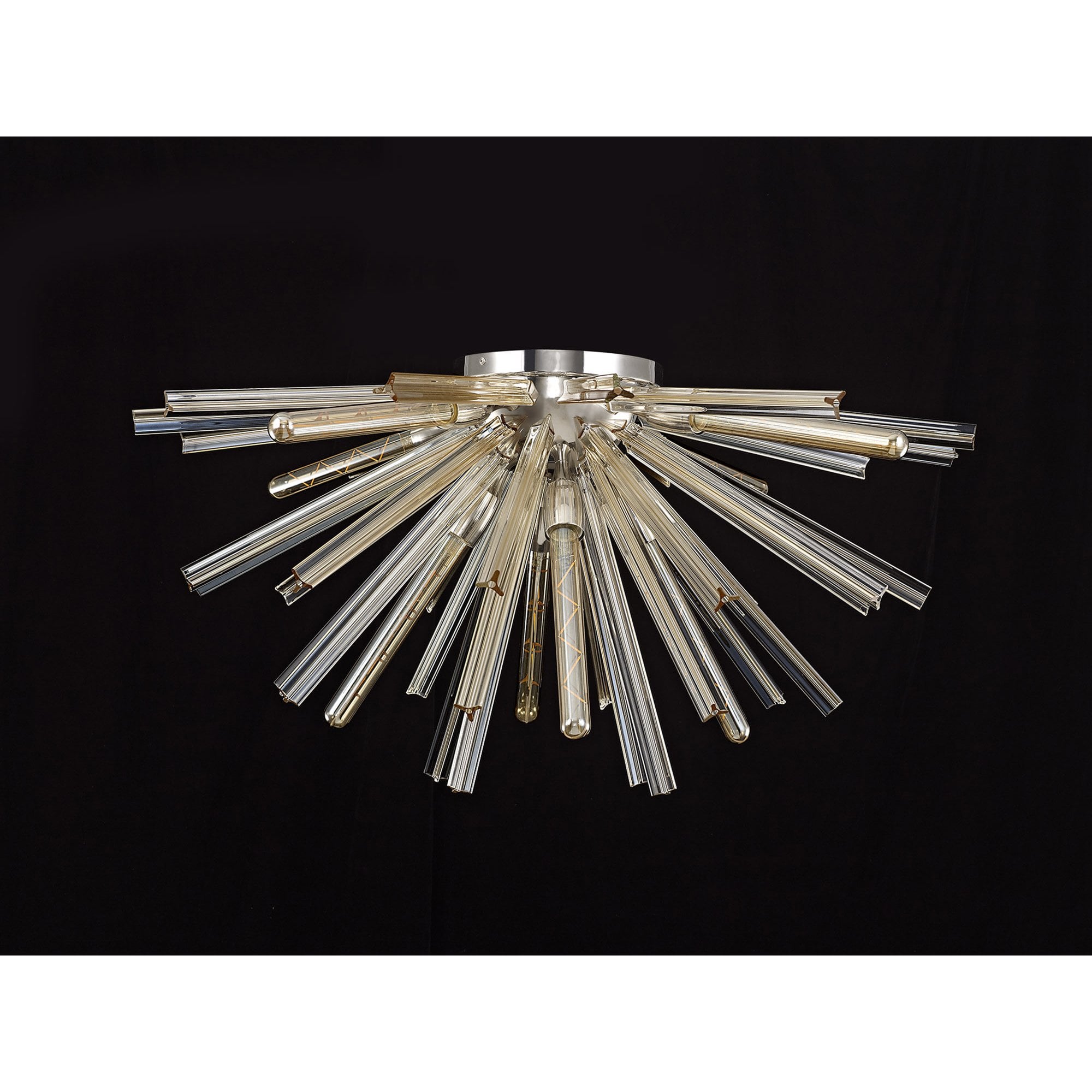 Fabula Wordworth 8 Light Semi-Flush Light - Polished Nickel & Champagne Gold Glass
