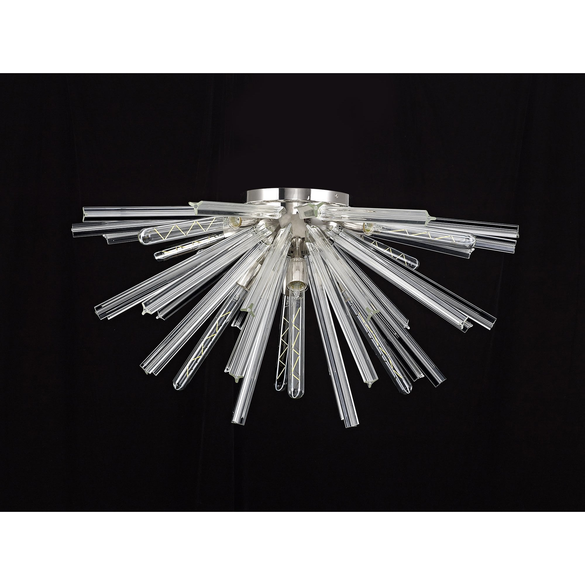 Fabula Wordworth 8 Light Semi-Flush Light - Polished Nickel & Clear Glass