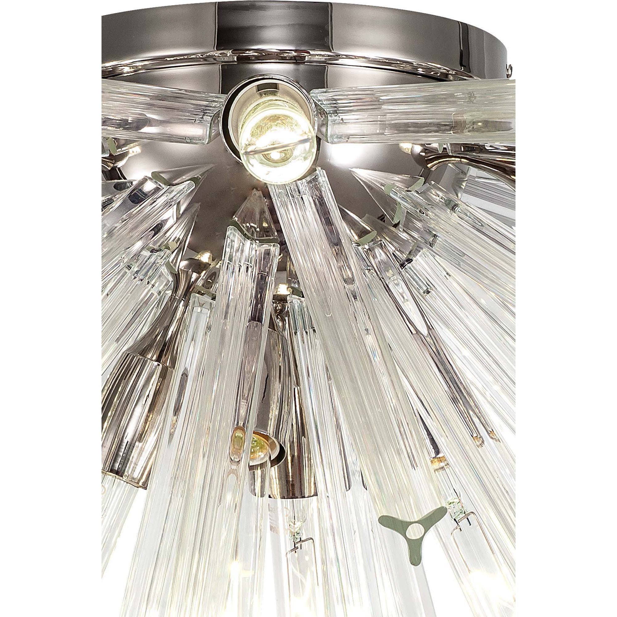 Fabula Wordworth 8 Light Semi-Flush Light - Polished Nickel & Clear Glass