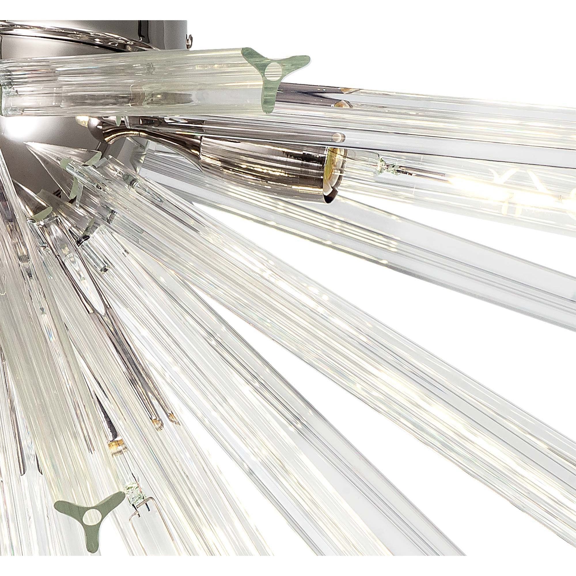 Fabula Wordworth 8 Light Semi-Flush Light - Polished Nickel & Clear Glass