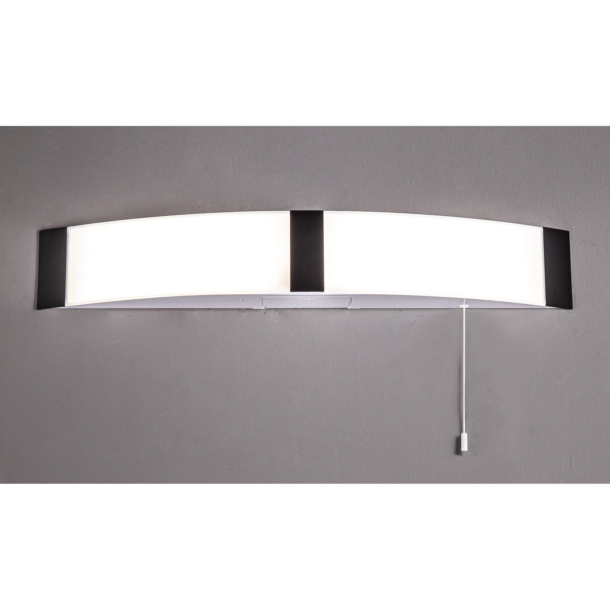 Fabula Wren LED Bathroom Wall Lamp with Shaver Socket & Pull Switch - Black - IP44