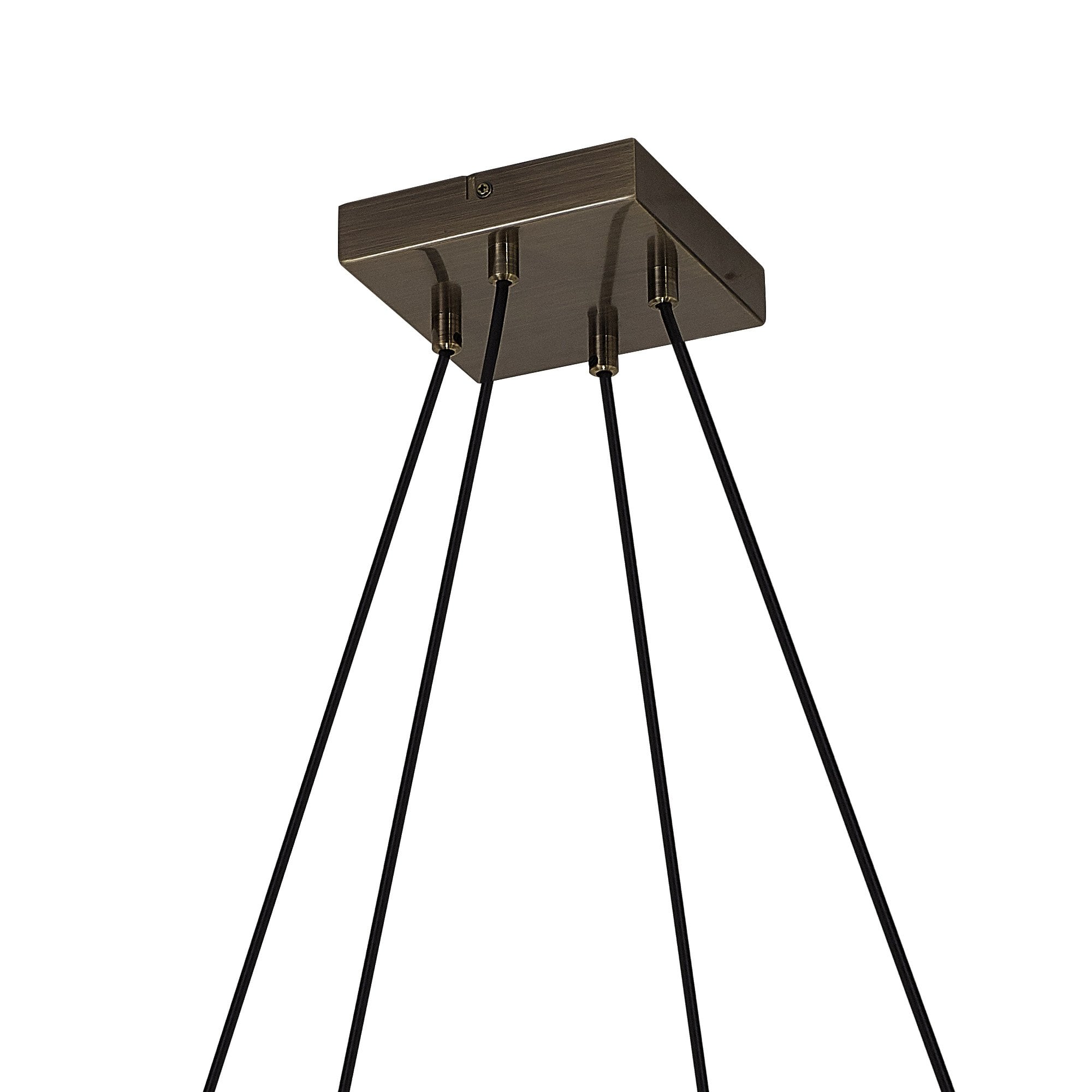 Fabula York 8 Light Square Pendant - Medium Oak & Antique Brass