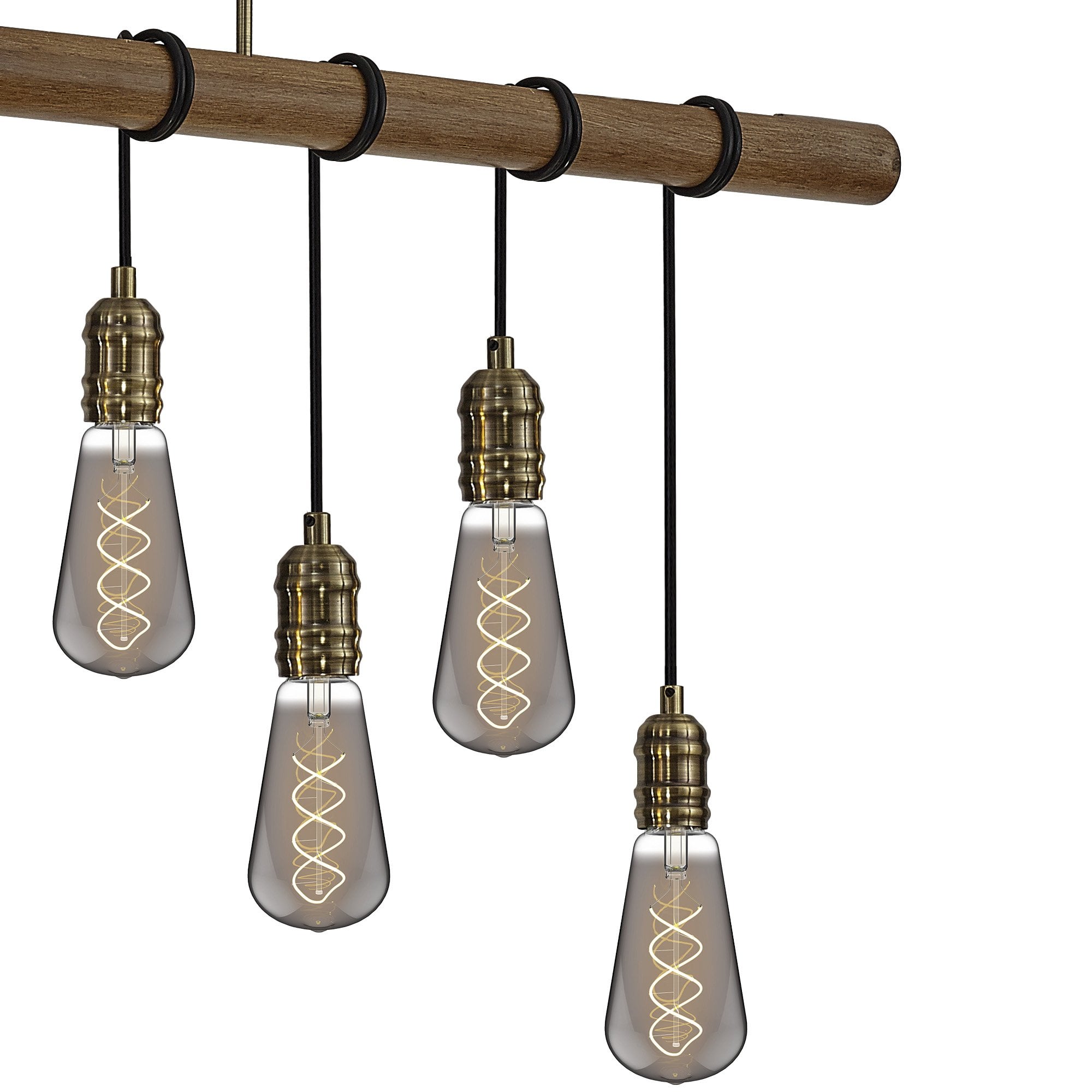 Fabula York 9 Light Pendant - Medium Oak & Antique Brass