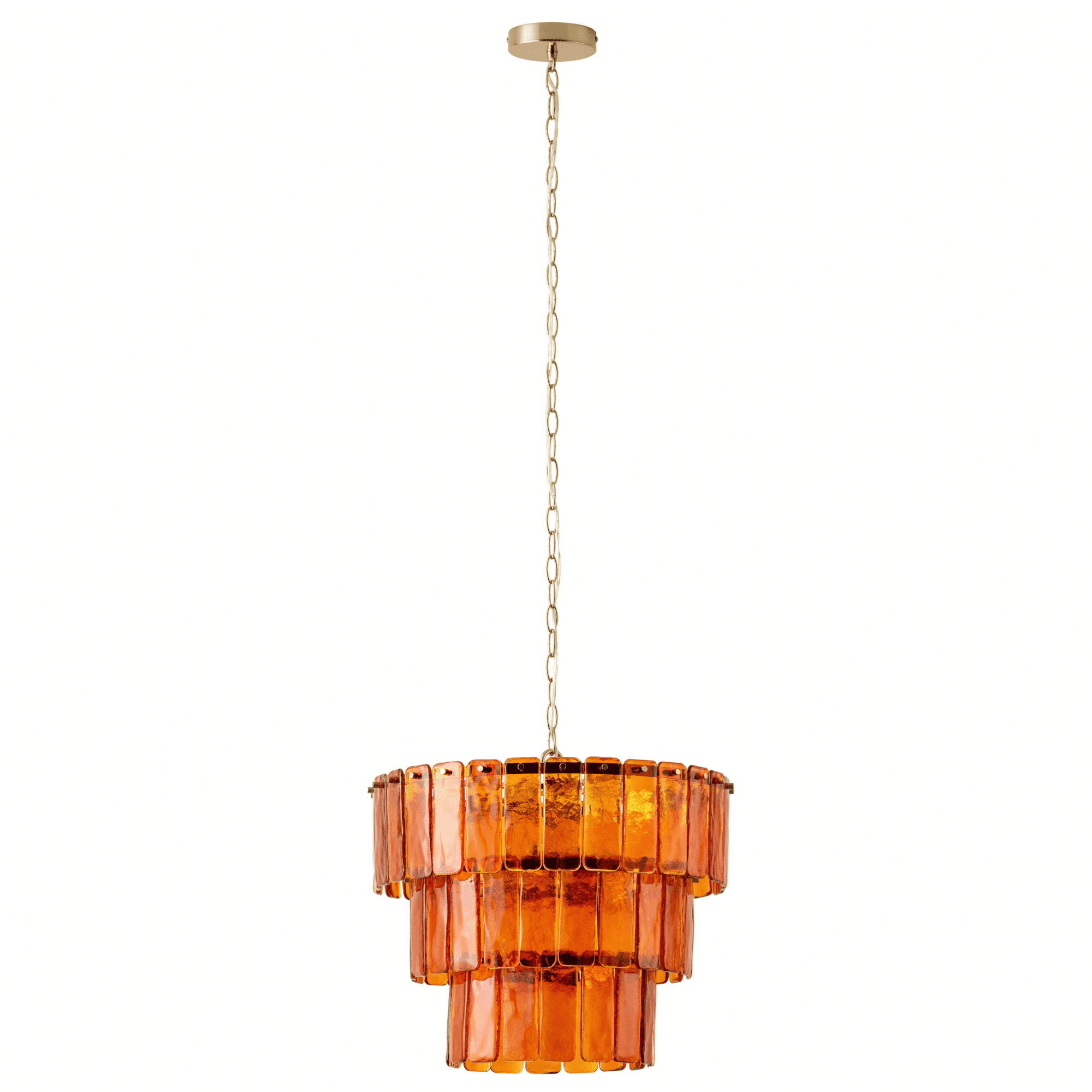 houseof. Amber Glass Lady Fingers Chandelier