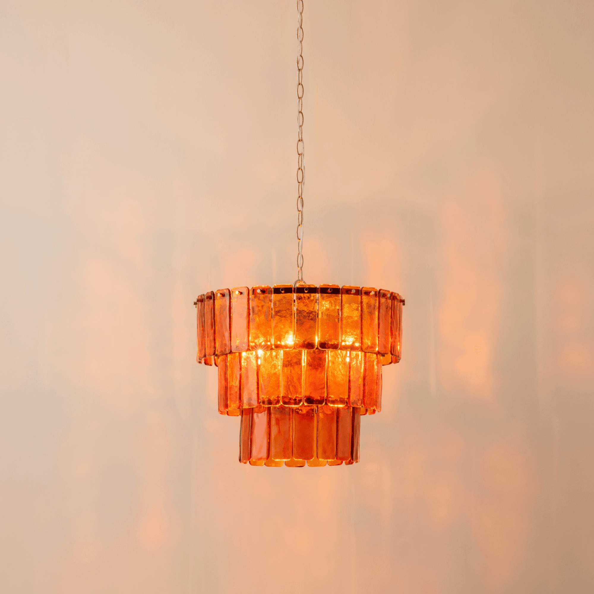 houseof. Amber Glass Lady Fingers Chandelier