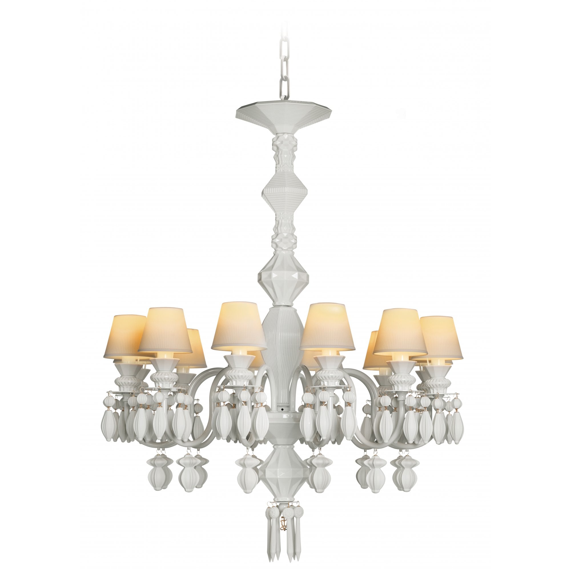 Lladro Belle De Nuit 12 Light Chandelier - White