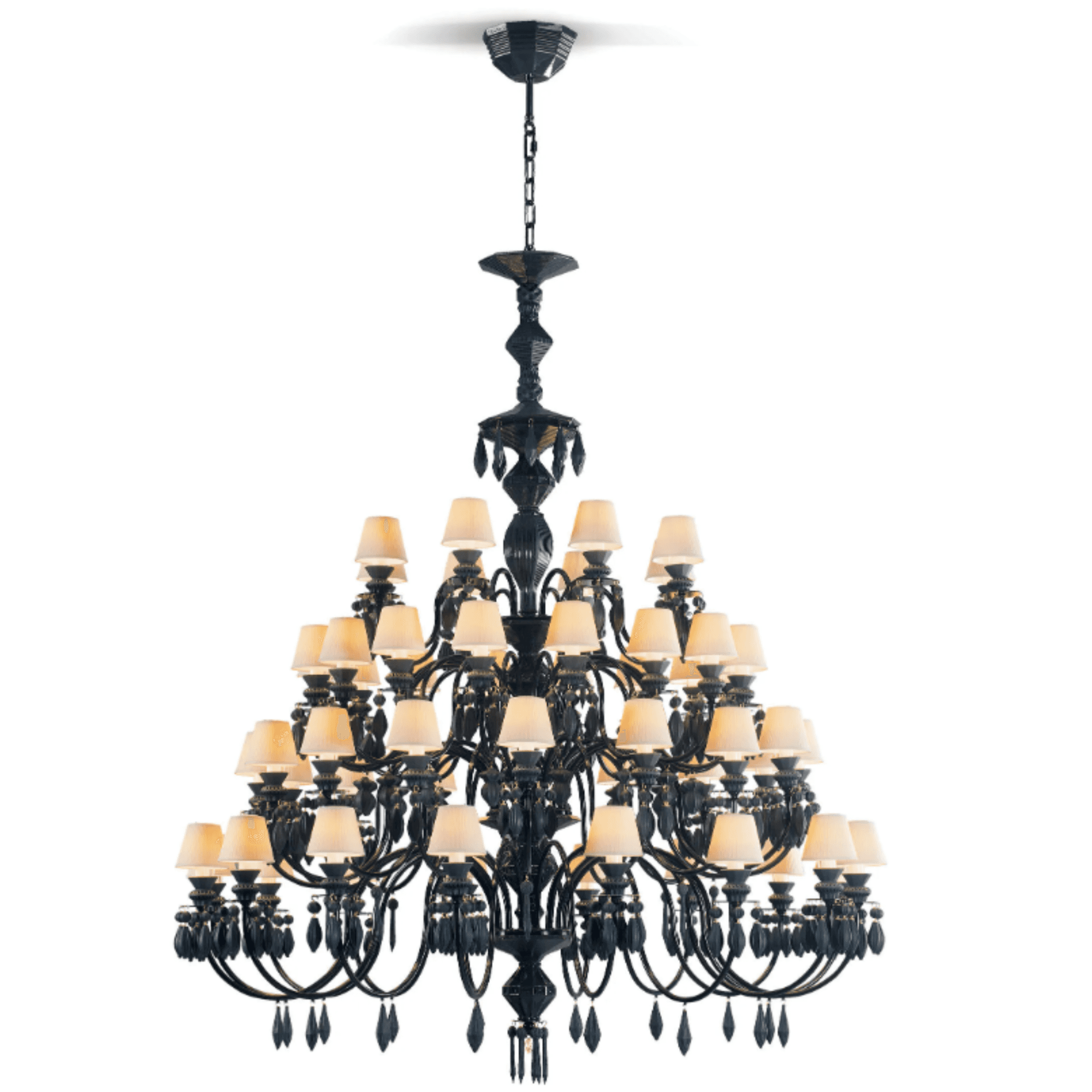 Lladro Belle De Nuit 56 Light Chandelier - Absolute Black