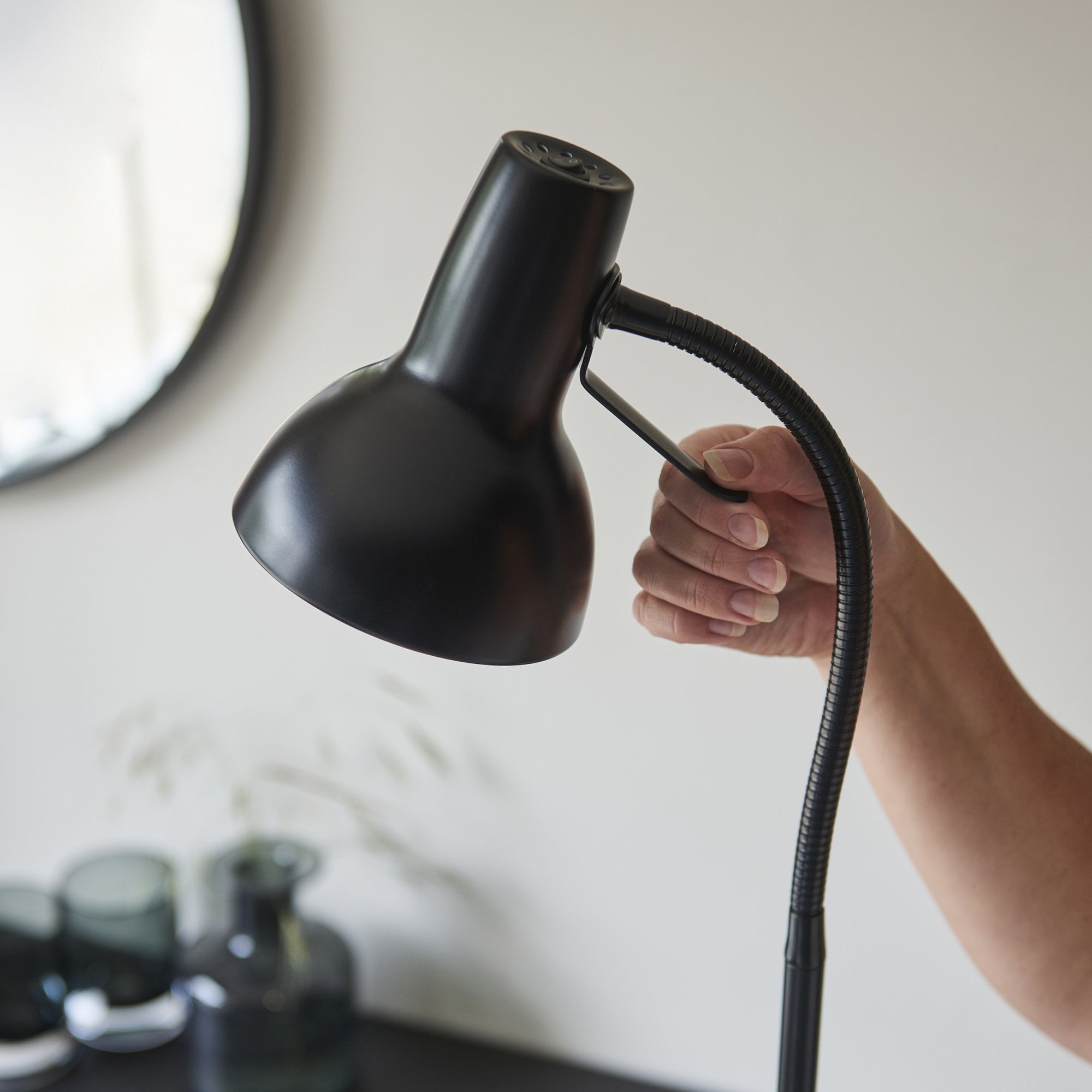 Endon Amalfi Single Floor Light - Matt Black Paint