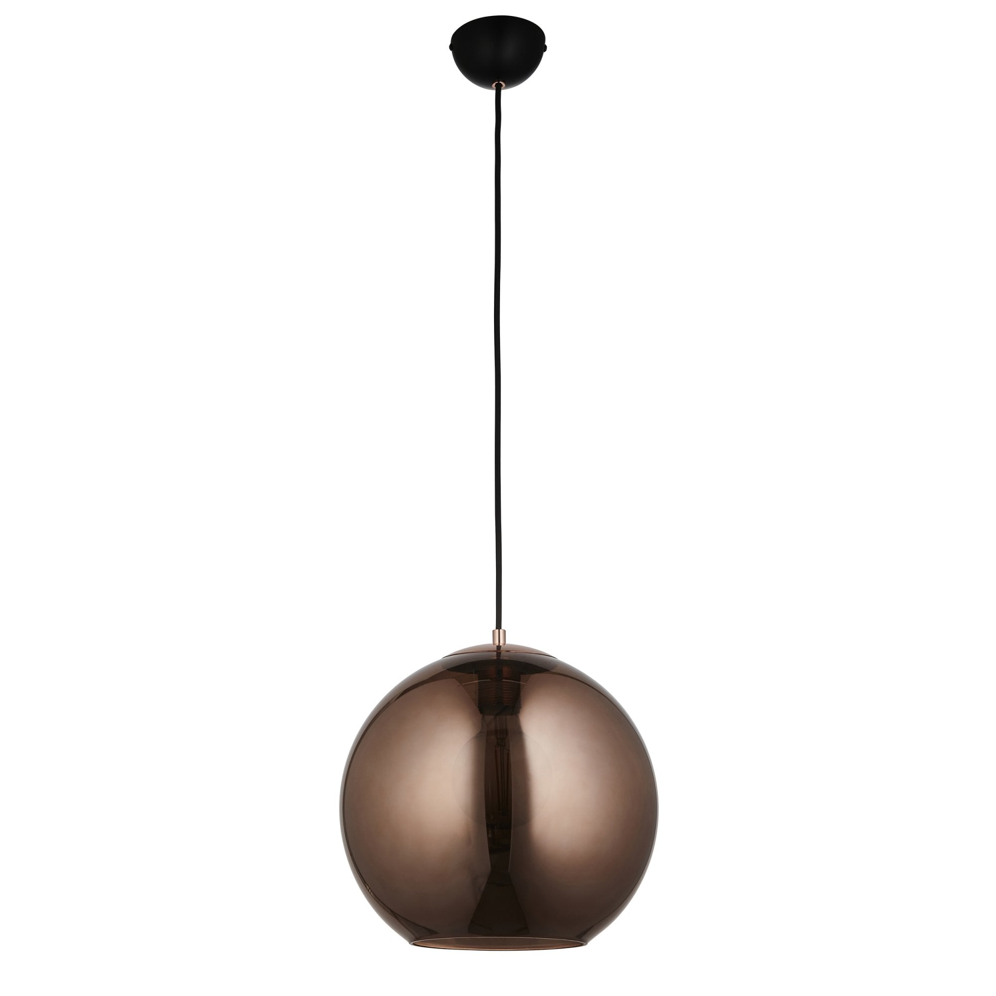 Endon Boli Single Pendant - Copper Mirrored Glass & Matt Black Paint