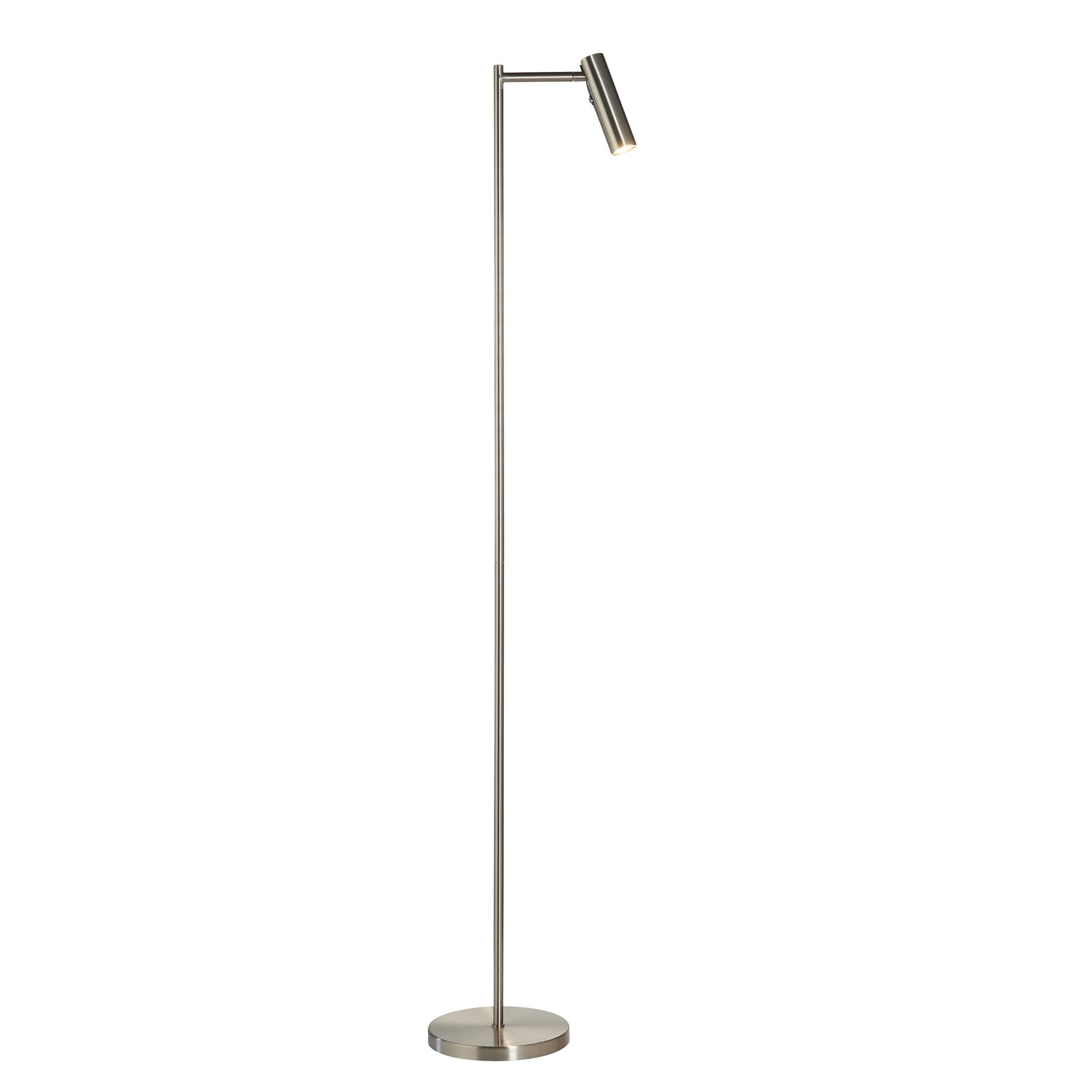 Endon Dedicated Reader Single Floor Light - Satin Nickel Plate