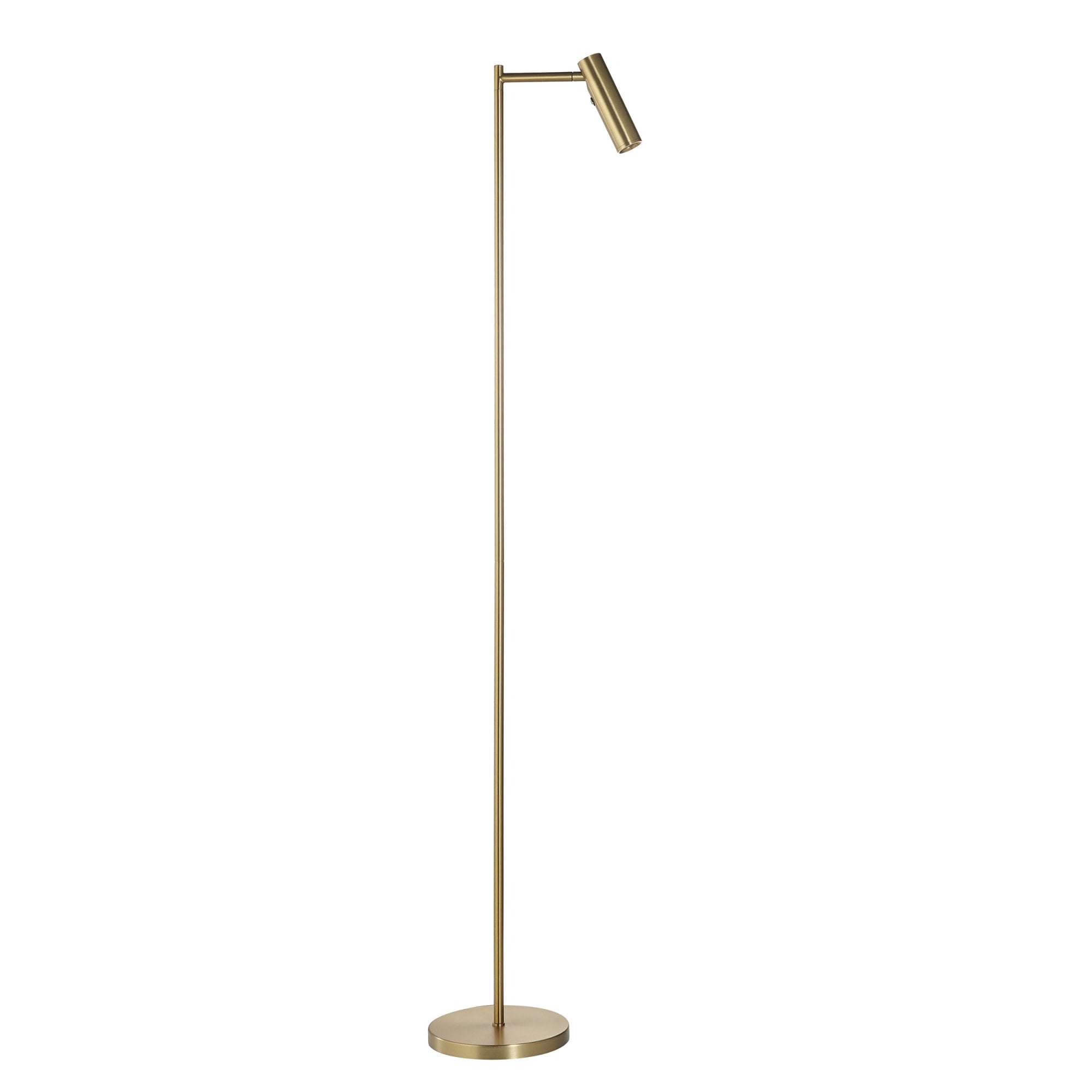 Endon Dedicated Reader Single Floor Light - Warm Brass Plate