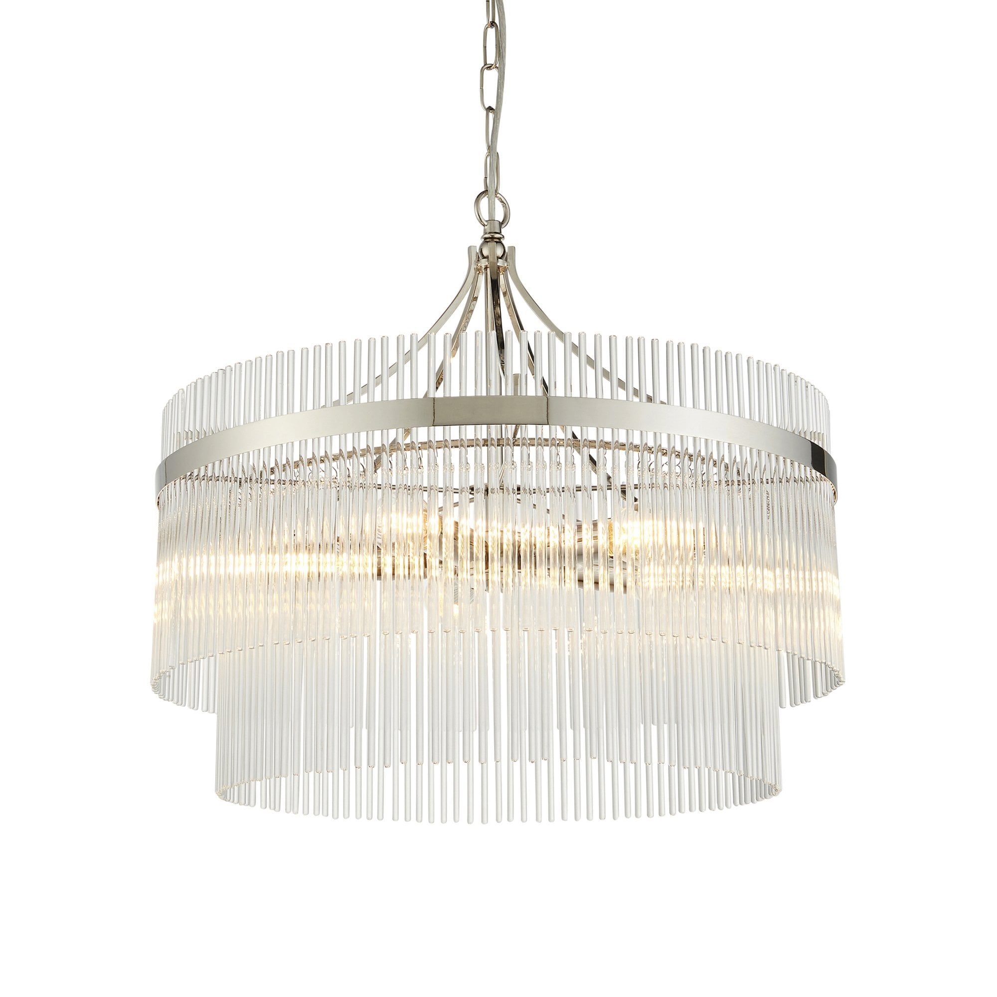 Endon Marietta 5 Light Pendant - Bright Nickel Plate & Clear Glass