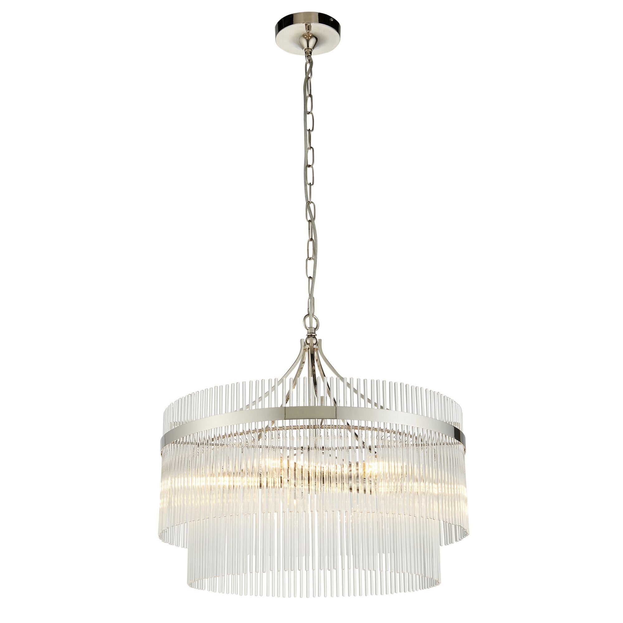 Endon Marietta 5 Light Pendant - Bright Nickel Plate & Clear Glass