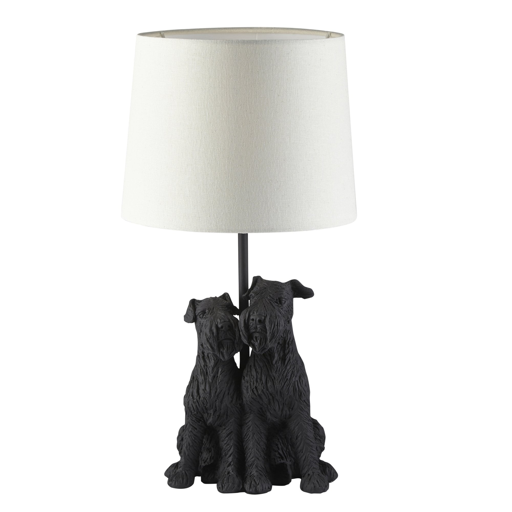 Endon Westie Single Table Light - Matt Black & Natural Linen
