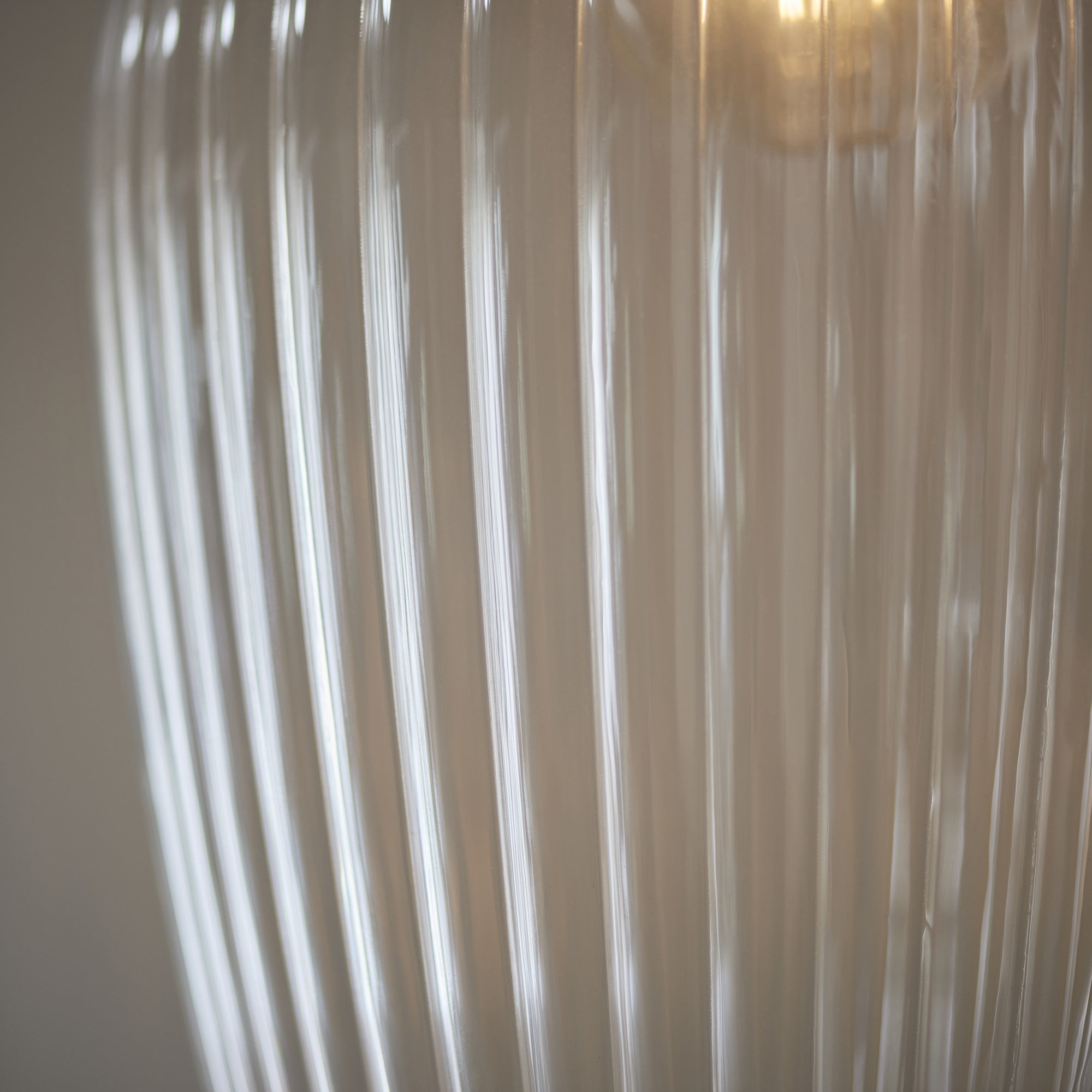 Utopia Finesse Large Single Pendant - Bright Nickel Plate & Clear Ribbed Glass