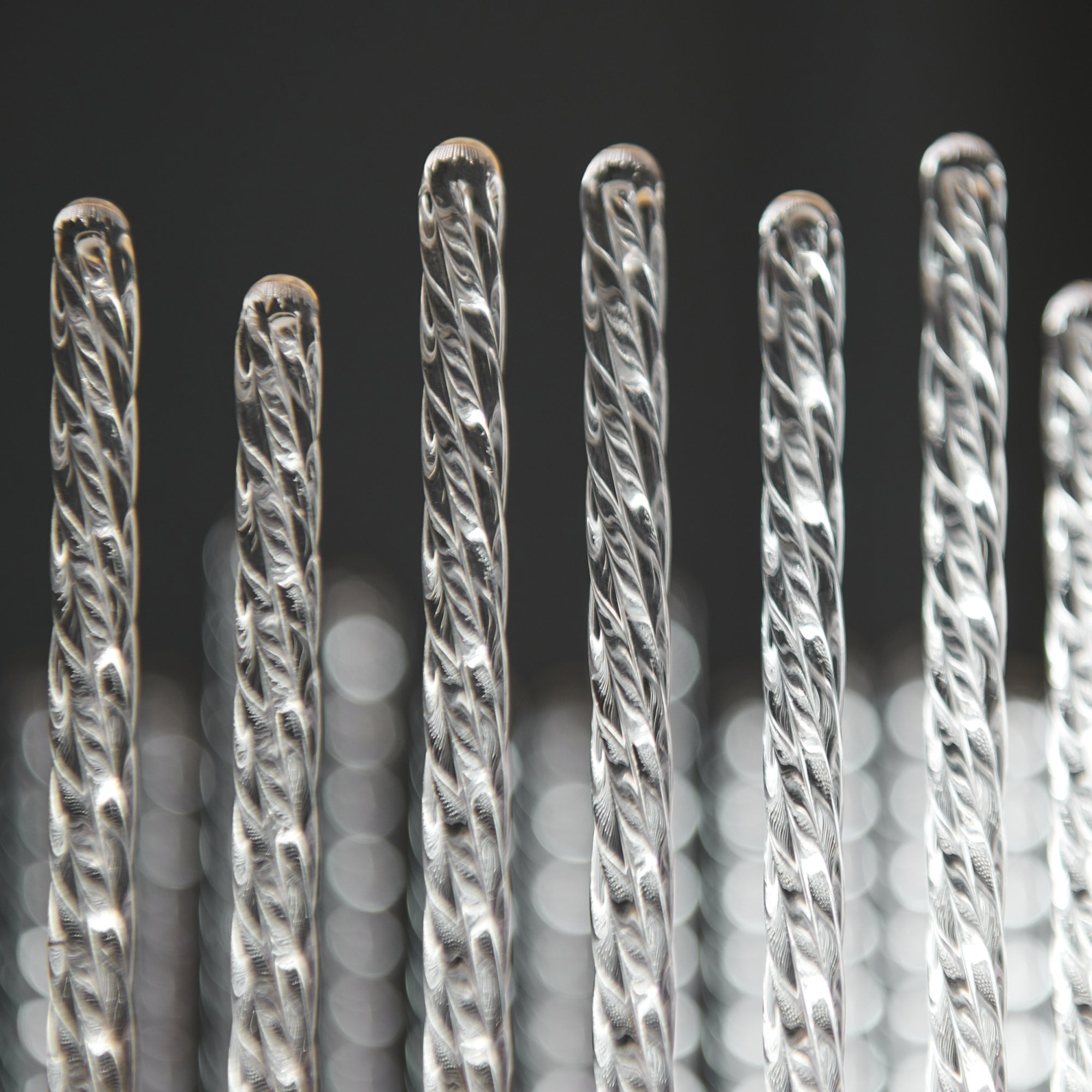Utopia Twist Linear Pendant - Brushed Gold Plate & Clear Glass