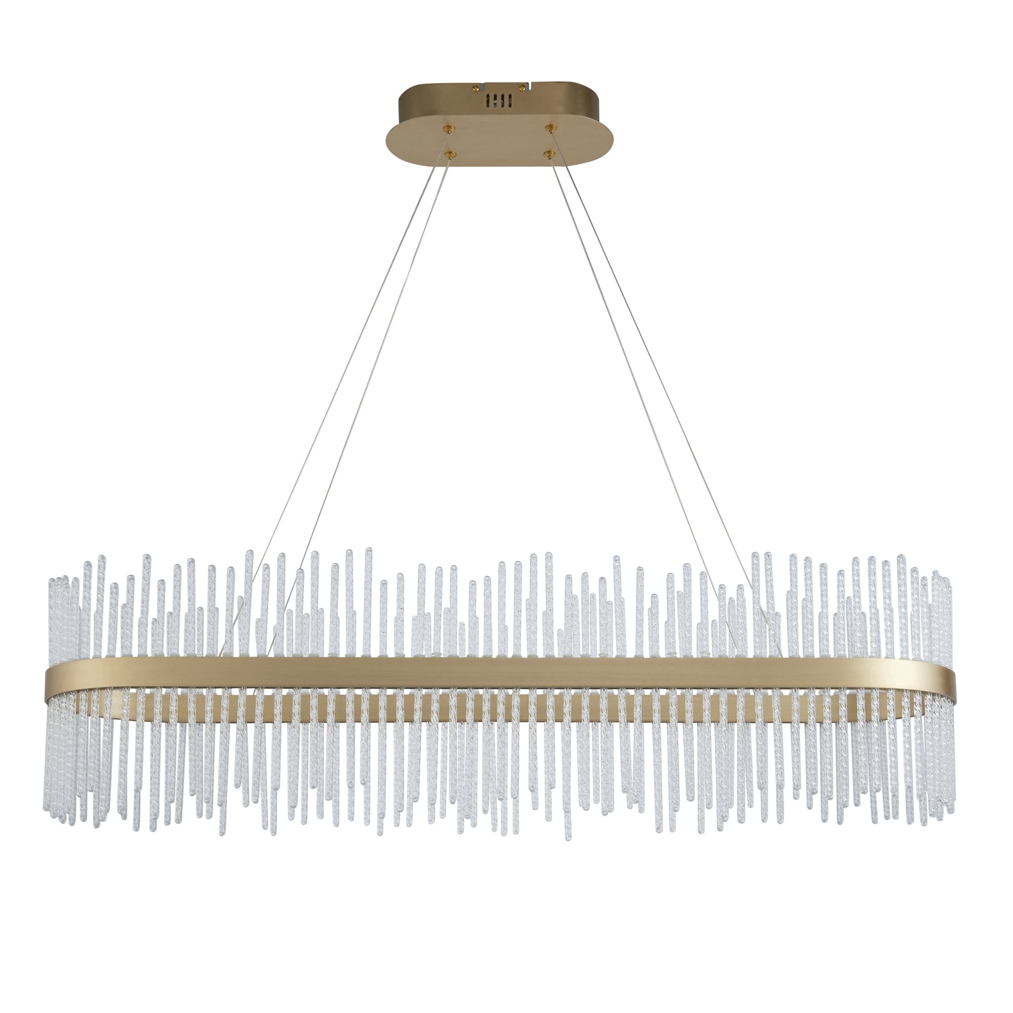 Utopia Twist Linear Pendant - Brushed Gold Plate & Clear Glass