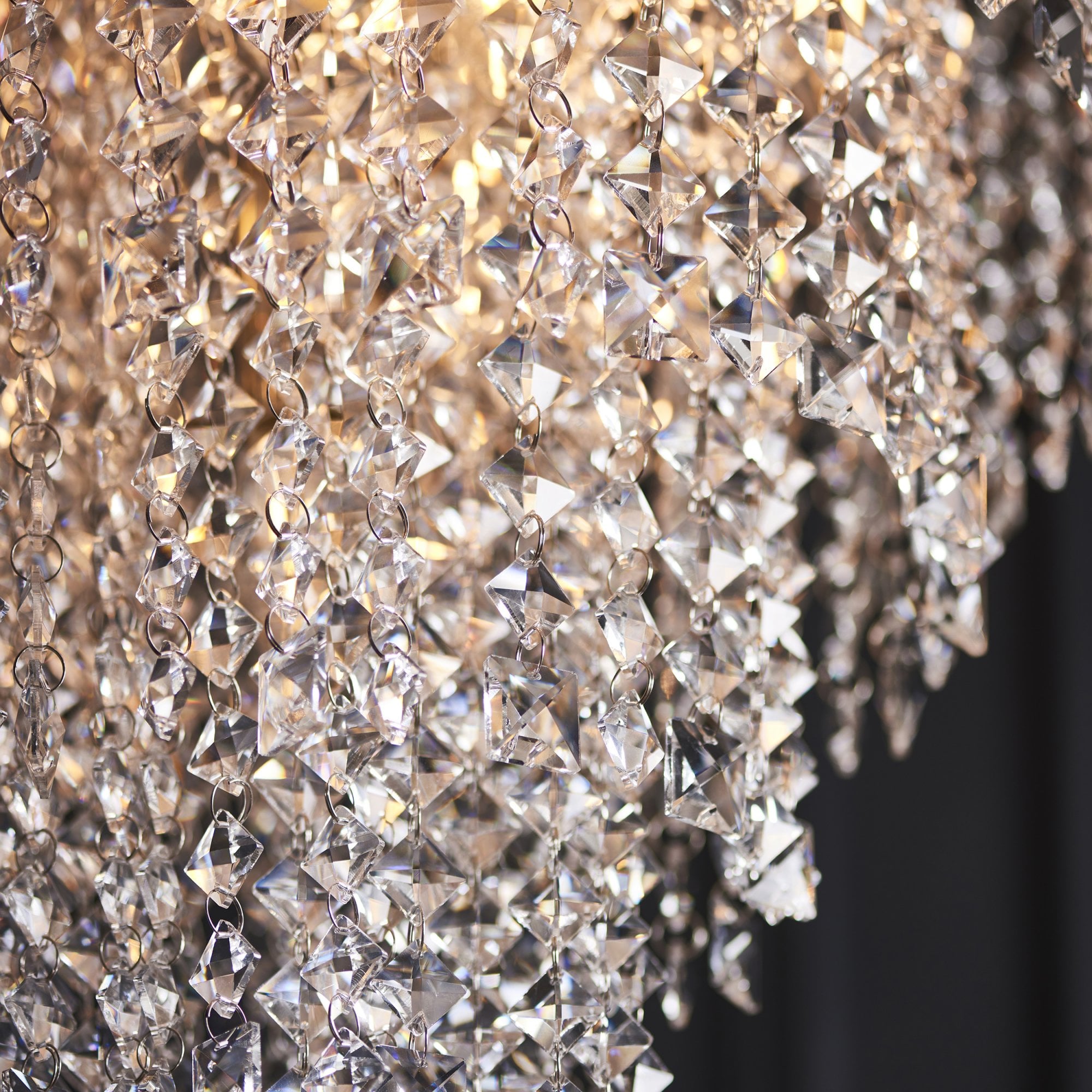 Endon Celestial 7 Light Tiered Pendant - Bright Nickel Plate & Clear Crystal