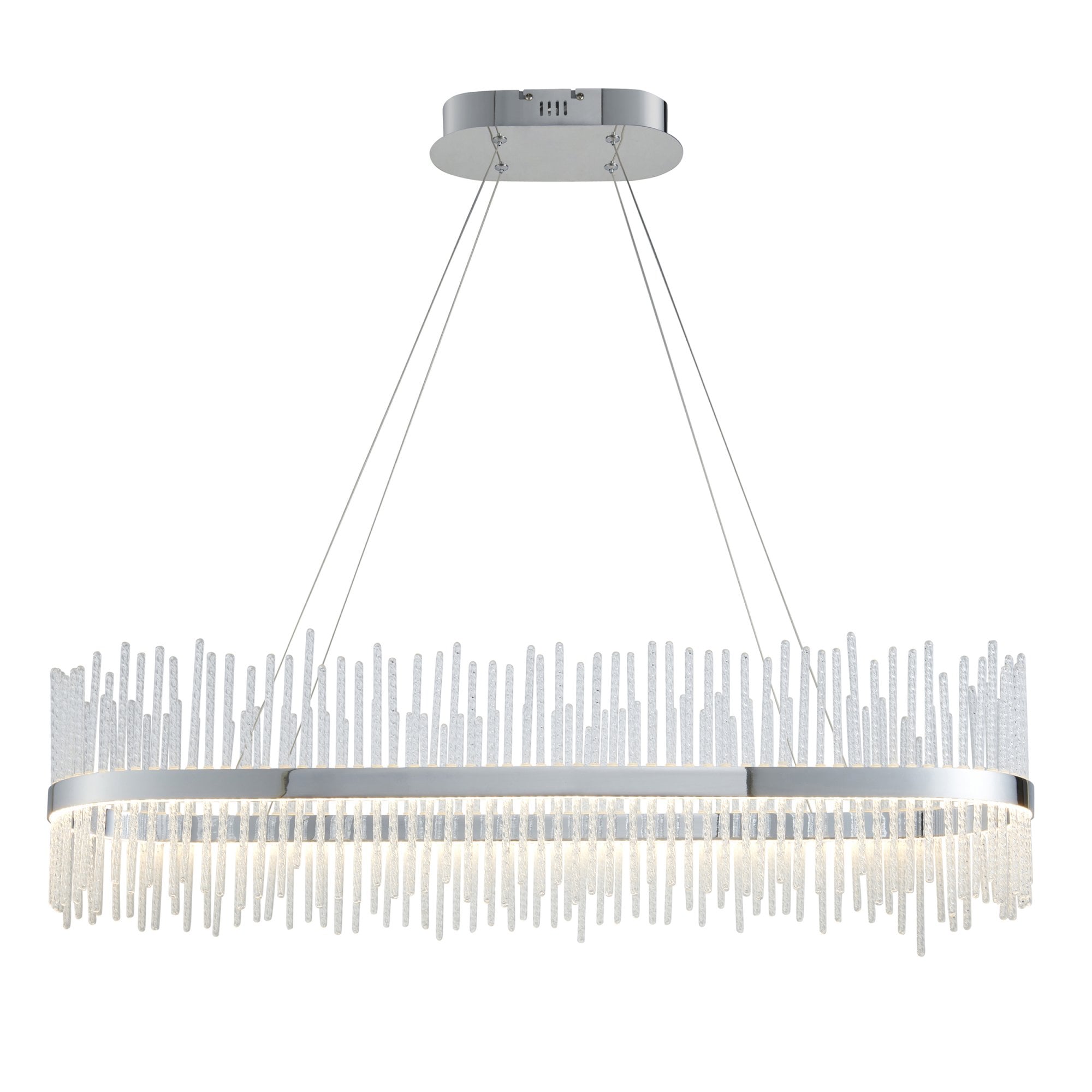 Utopia Twist Linear Pendant - Chrome Plate & Clear Glass