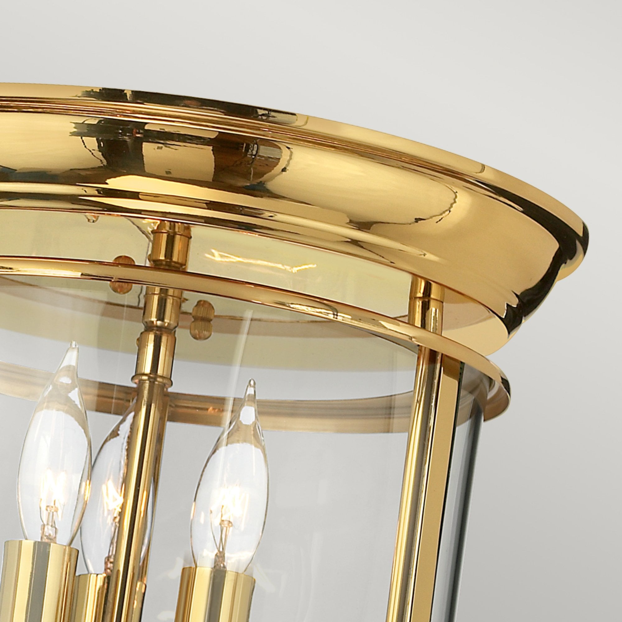 Hinkley Gentry 3 Light Flush Mount - Polished Brass