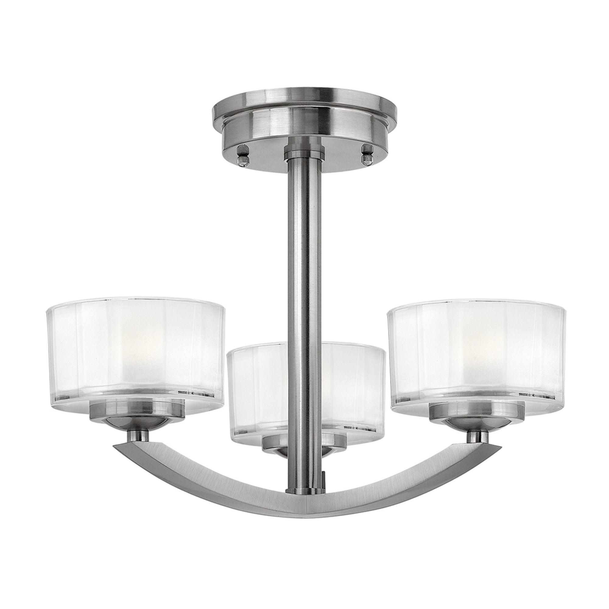 Hinkley Meridian 3 Light Semi-Flush - Brushed Nickel
