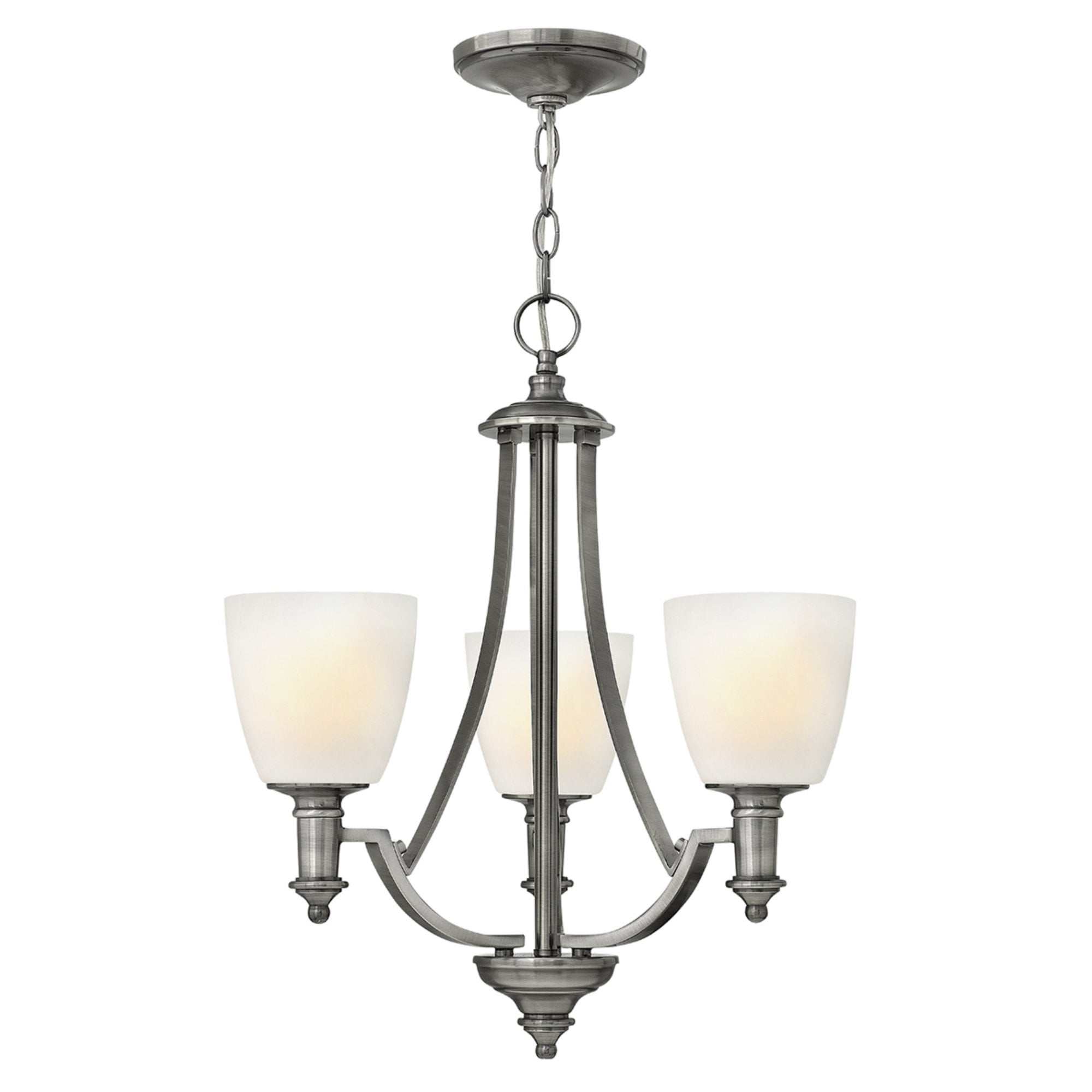 Hinkley Truman 3 Light Chandelier - Antique Nickel