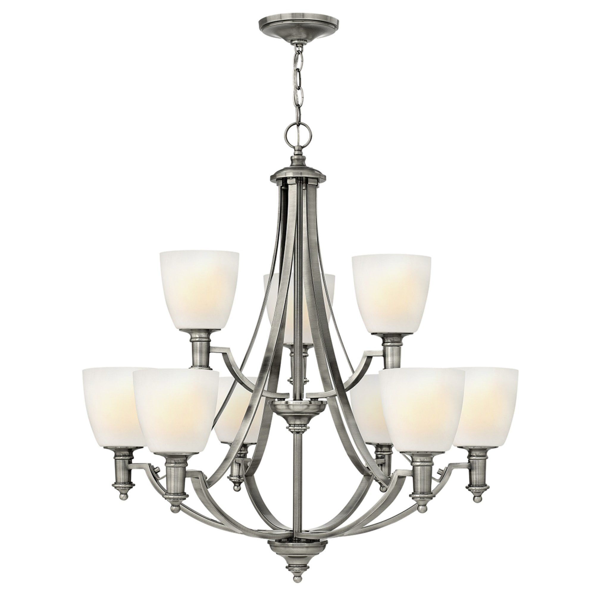 Hinkley Truman 9 Light Chandelier - Antique Nickel
