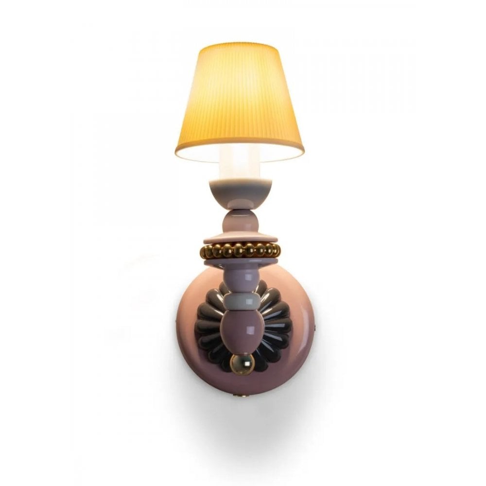 Lladro Firefly Wall Sconce Light - Pink & Gold