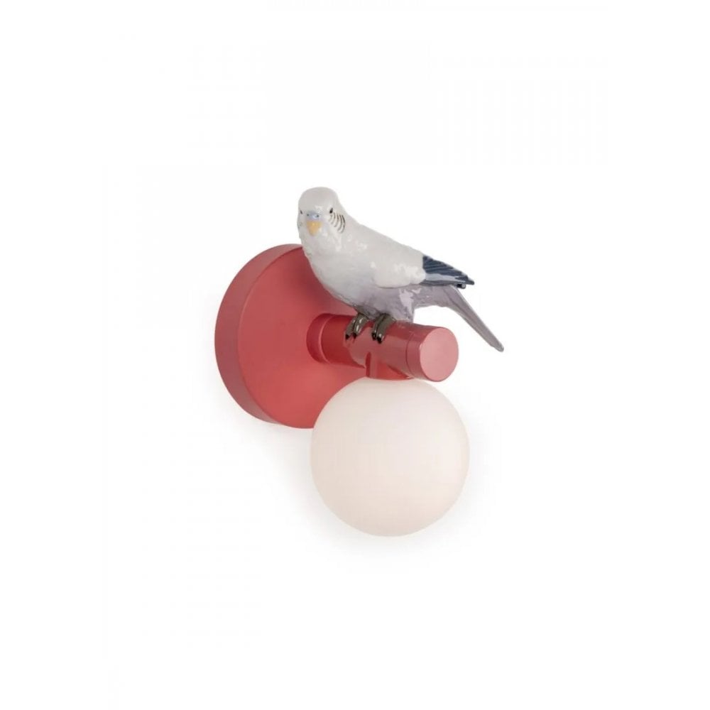 Lladro Parrot Left Wall Sconce Light - Coral