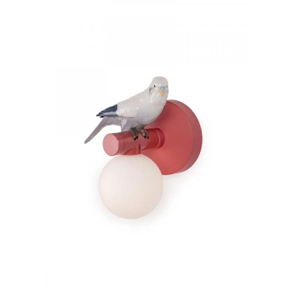 Lladro Parrot Right Wall Sconce Light - Coral