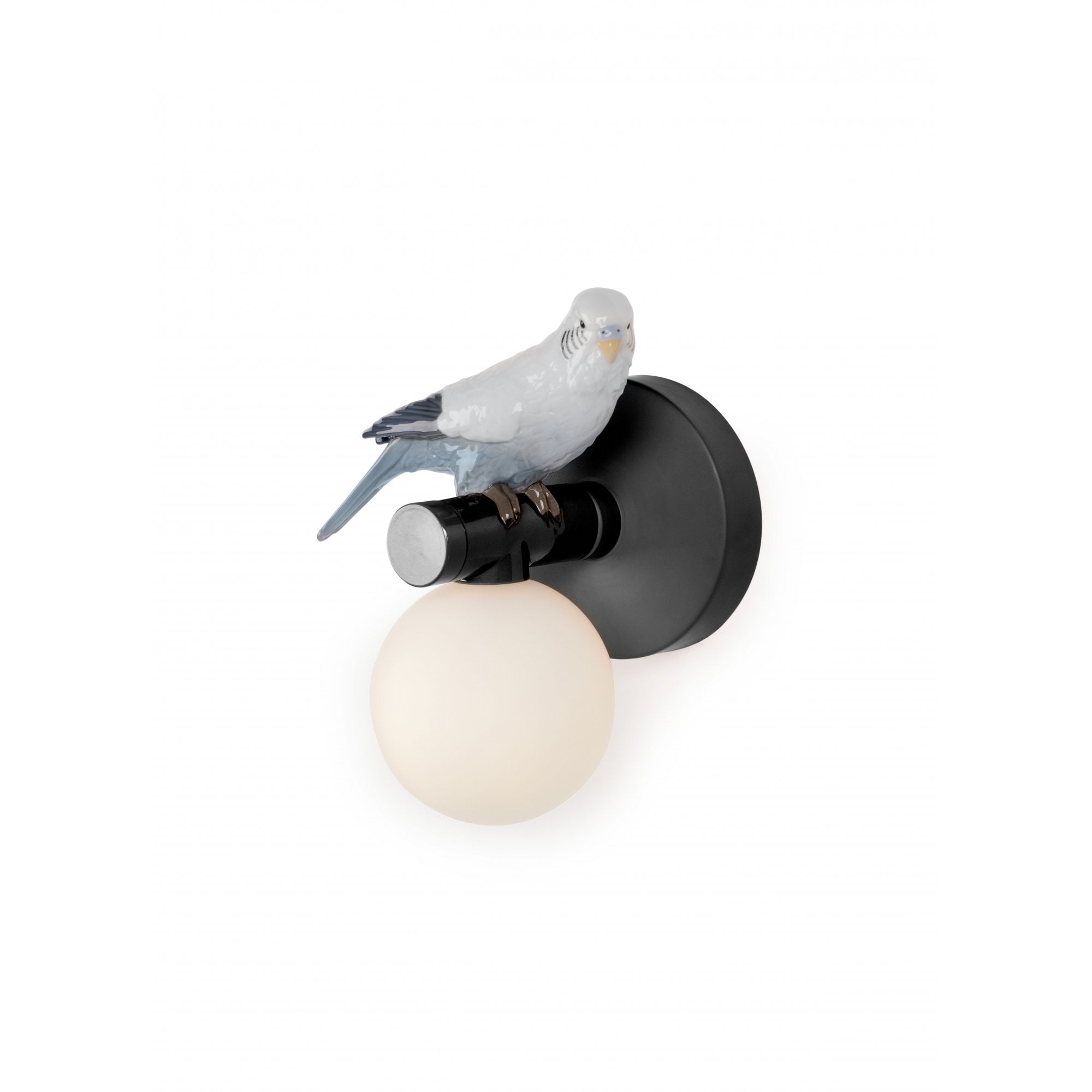 Lladro Parrot Right Wall Sconce Light - Black