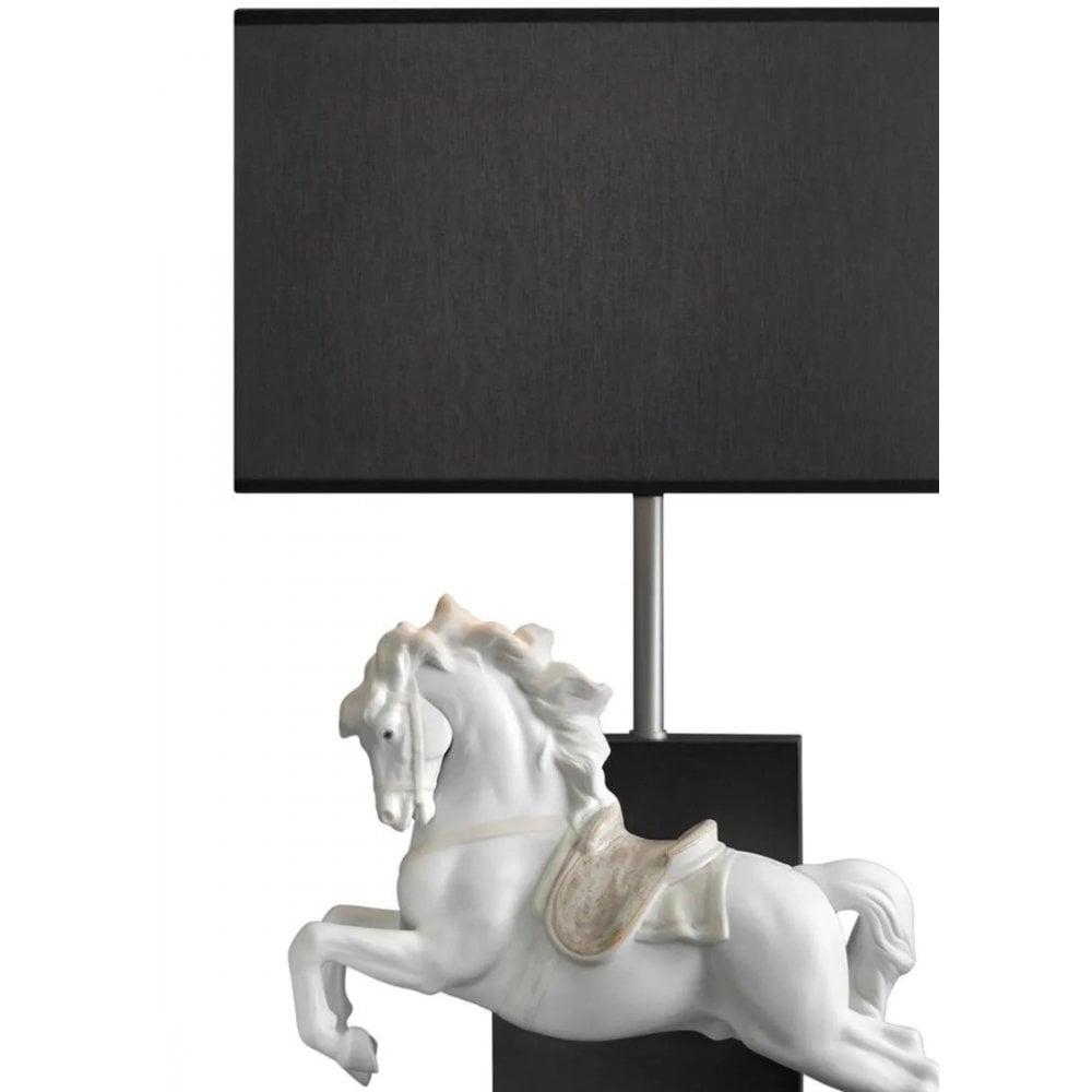 Lladro Horse On Pirouette Table Lamp