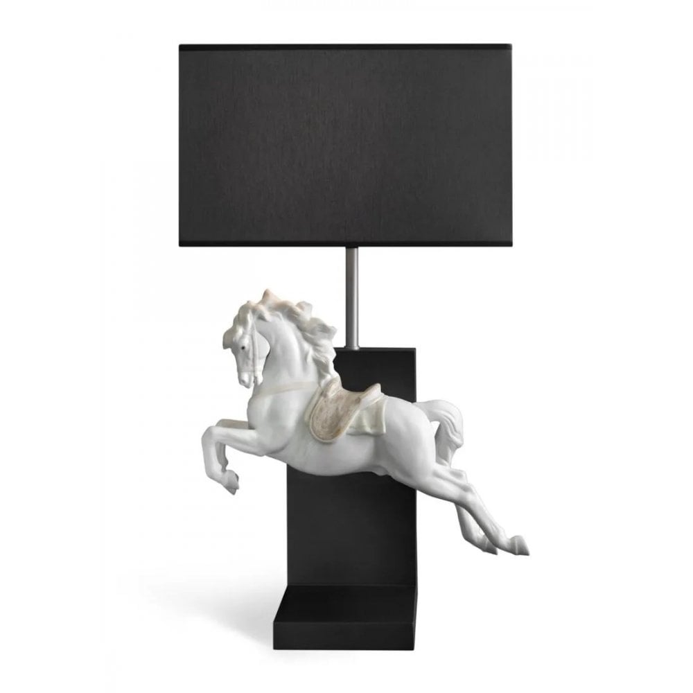 Lladro Horse On Pirouette Table Lamp